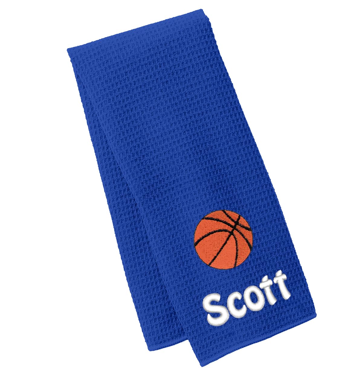 Personalized Basketball Workout Towel - Custom Embroidered Name & Monogram - Premium Waffle Microfiber Gym Towel - Ideal for Basketball Training, Gym Workouts & Sports Gifts