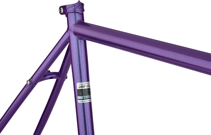 All City Super Professional Frameset - 700c / 650b Steel Road Bike Frame in Hollywood Violet (55cm) | Perfect for Urban Commuting, Road Cycling & Gravel Adventures