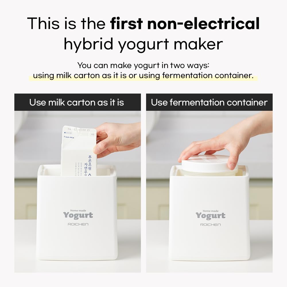 MINEW Non-Electric Yogurt Maker - Korean Made Homemade Yogurt Kit for Easy DIY Probiotic Yogurt at Home | Perfect for Healthy Breakfast, Snacks & Gut Health