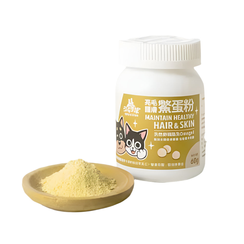 Best Dog & Cat Hair & Skin Health Powder Supplement - Supports Coat Shine & Skin Health - Ideal for Daily Pet Care & Grooming