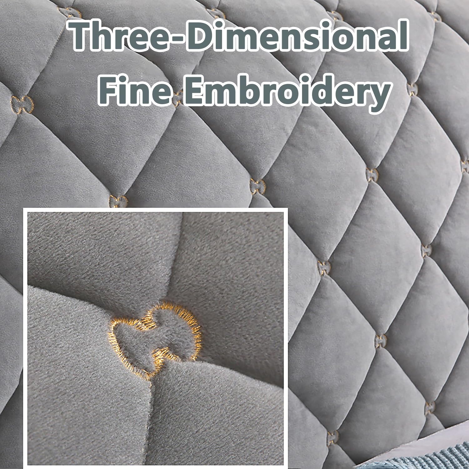 **Universal Stretch Headboard Cover for Full/Queen/Cal King Beds - Washable, Dustproof Slipcover Protector (Light Gray, King 78.7