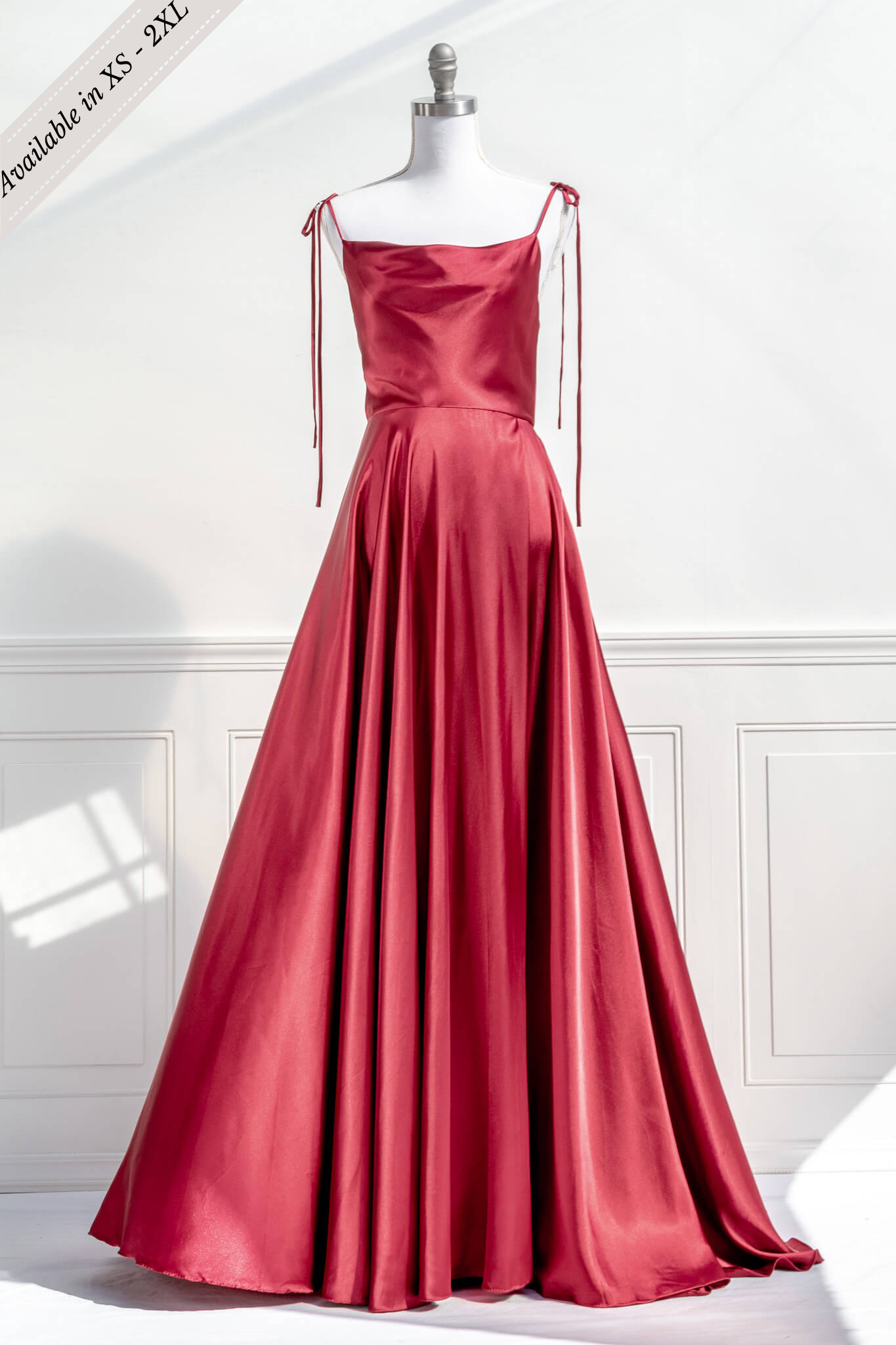 Aphrodite Women's Burgundy Maxi Dress - Elegant Flowy Long Dress for Evening Parties, Weddings & Special Occasions