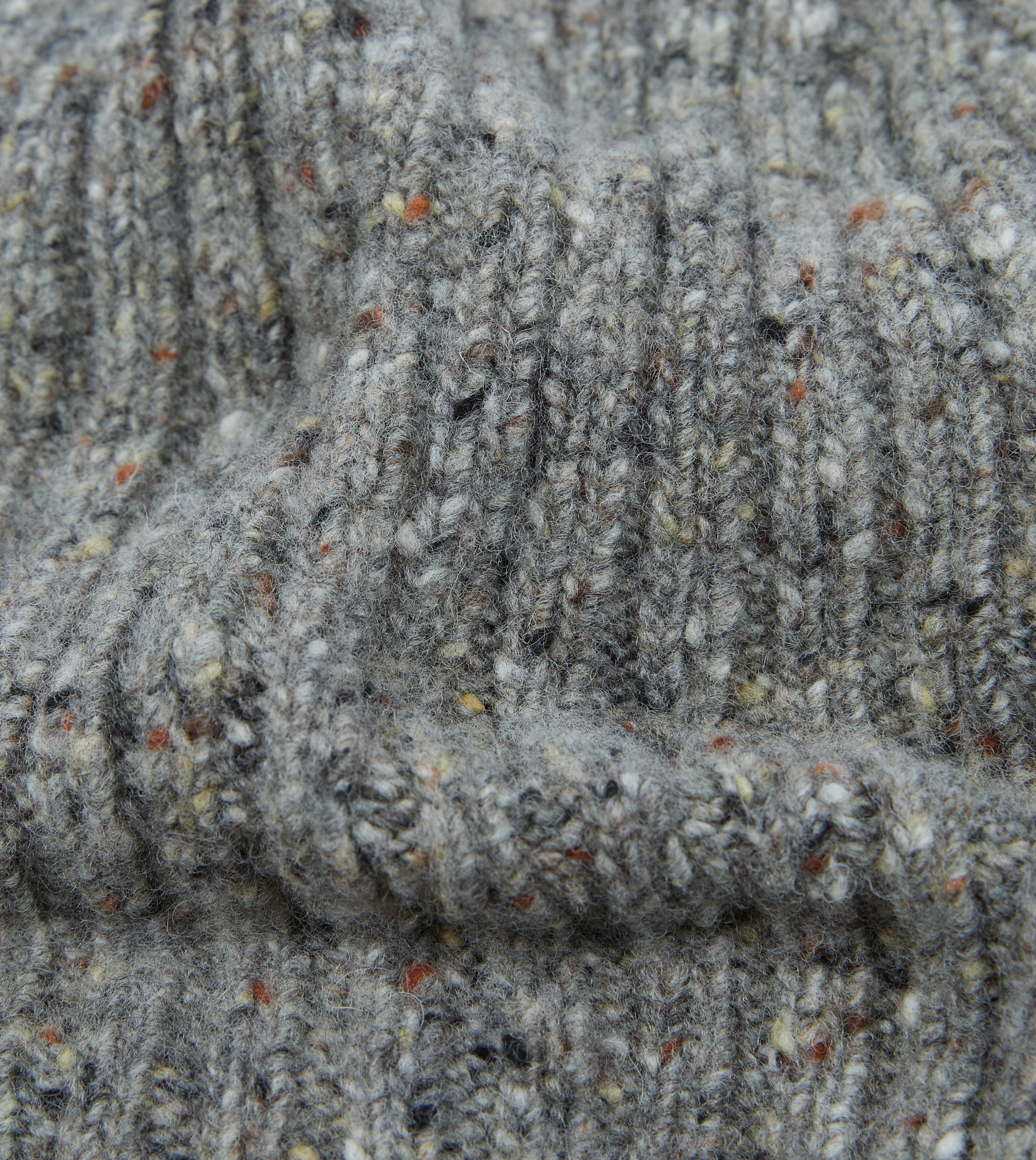 Light Grey Donegal Ribbed Merino Wool Beanie Hat for Men & Women - Warm Winter Knit Cap for Outdoor Activities, Skiing, Hiking, and Cold Weather Fashion