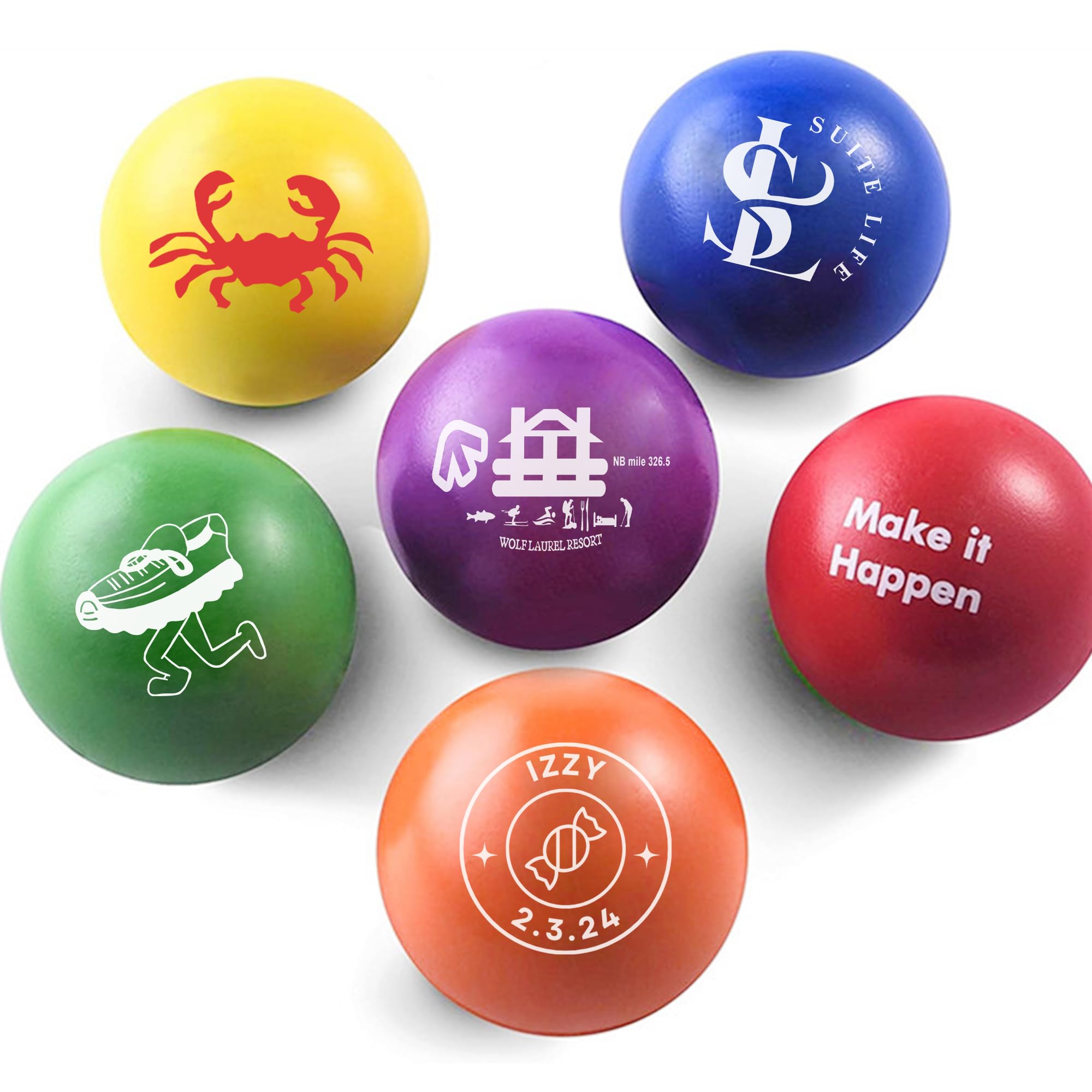 100PCS Custom Bulk Stress Relief Foam Balls - Personalized Round Foam Stress Balls with Logo/Text/Email/Phone/QR Code - Perfect for Corporate Gifts, Promotional Items, Trade Shows, and Office Stress Relief