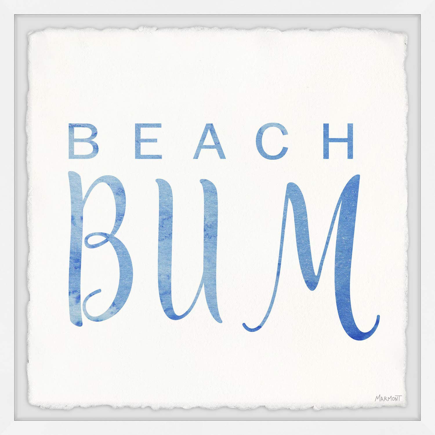Beach Bum Framed Wall Art Print - 24x24 Inch Coastal Decor for Living Room, Bedroom & Office | Marmont Hill