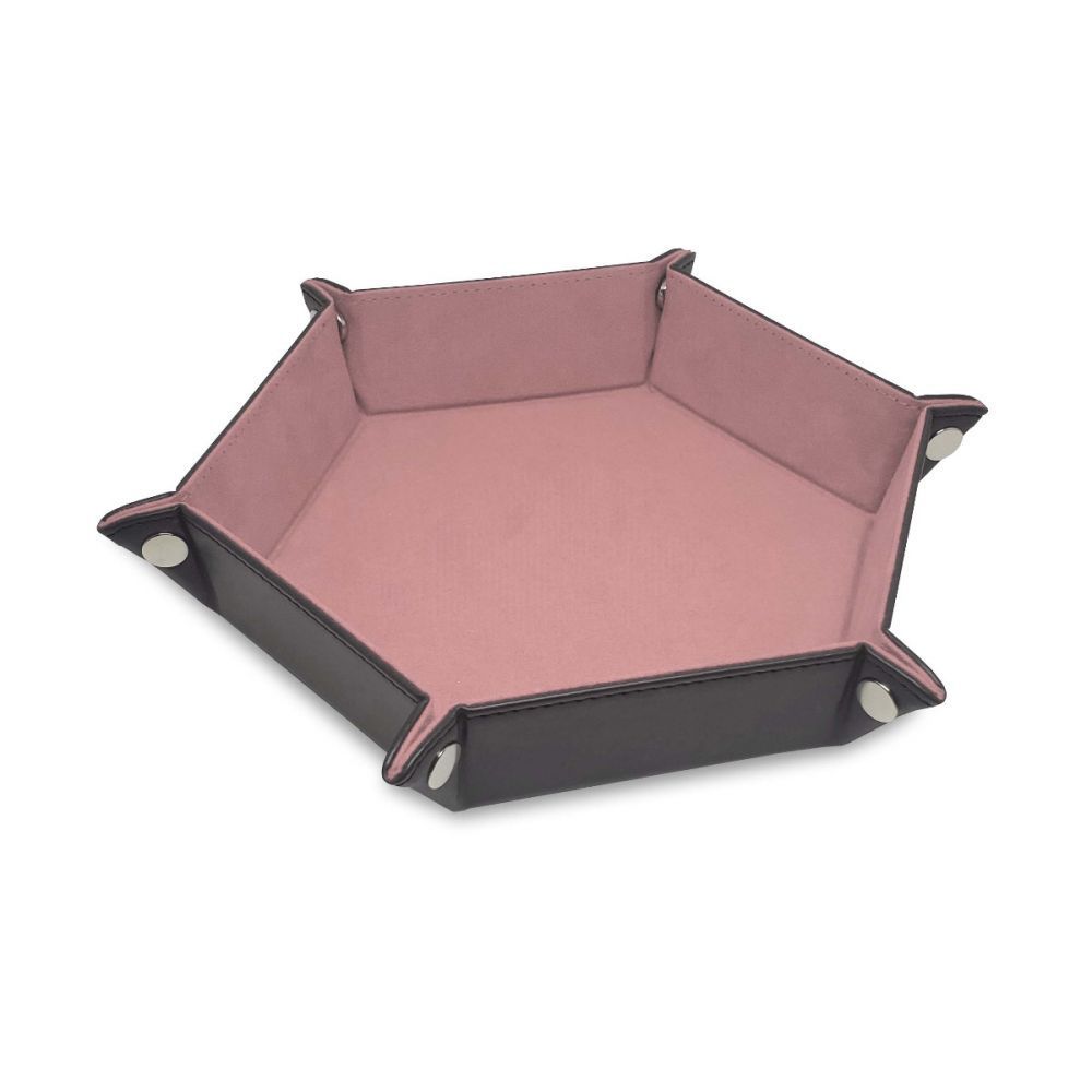 BCW Hexagon Snap Dice Tray - Pink Dice Rolling Tray for Tabletop RPG Games, D&D, Board Games & Card Games - Perfect for Gamers & Collectors