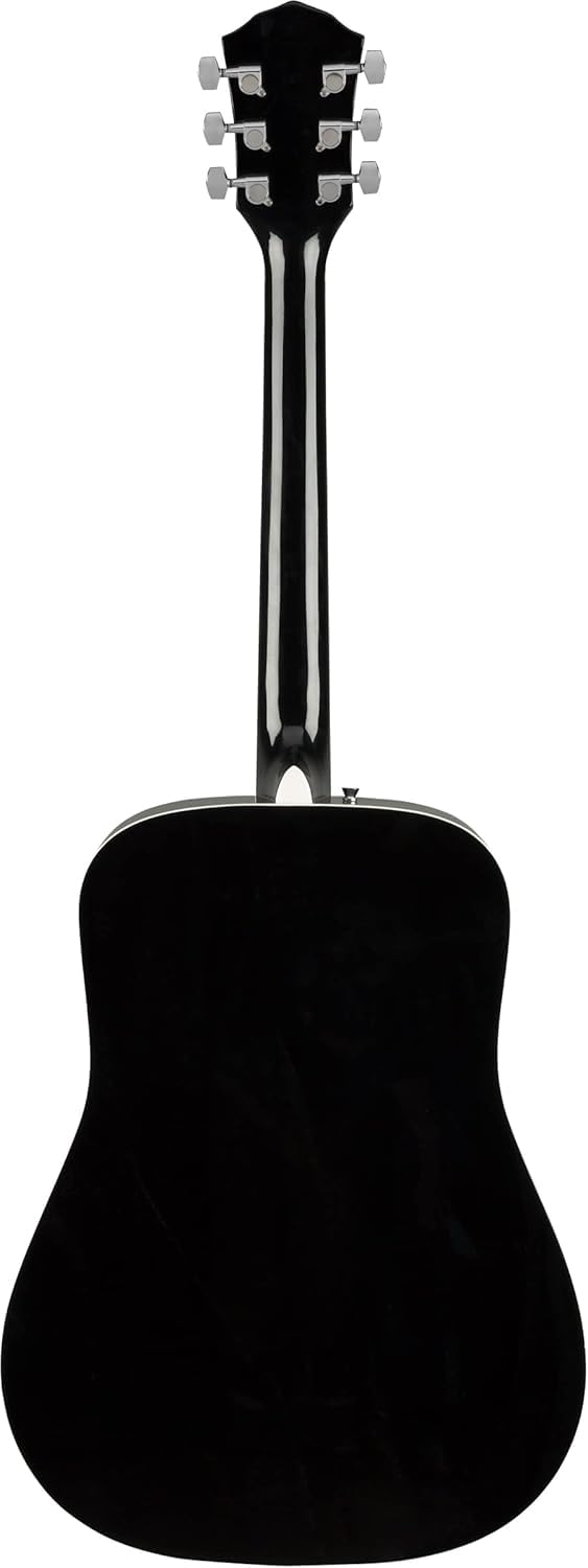 Fender Dreadnought Acoustic Guitar Bundle - Black with Gig Bag, Tuner, Strap, Strings, Picks & Online Lessons | Perfect for Beginners, Camping, Live Performances & Home Practice