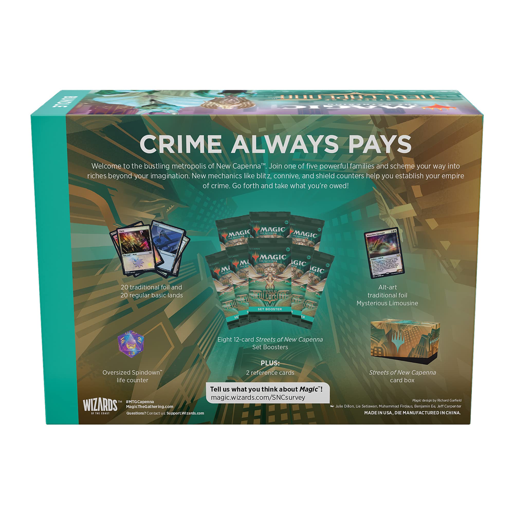 Magic: The Gathering Streets of New Capenna Bundle - 8 Set Boosters + Collector Accessories | MTG Card Game Expansion for Deck Building & Strategy Game Nights