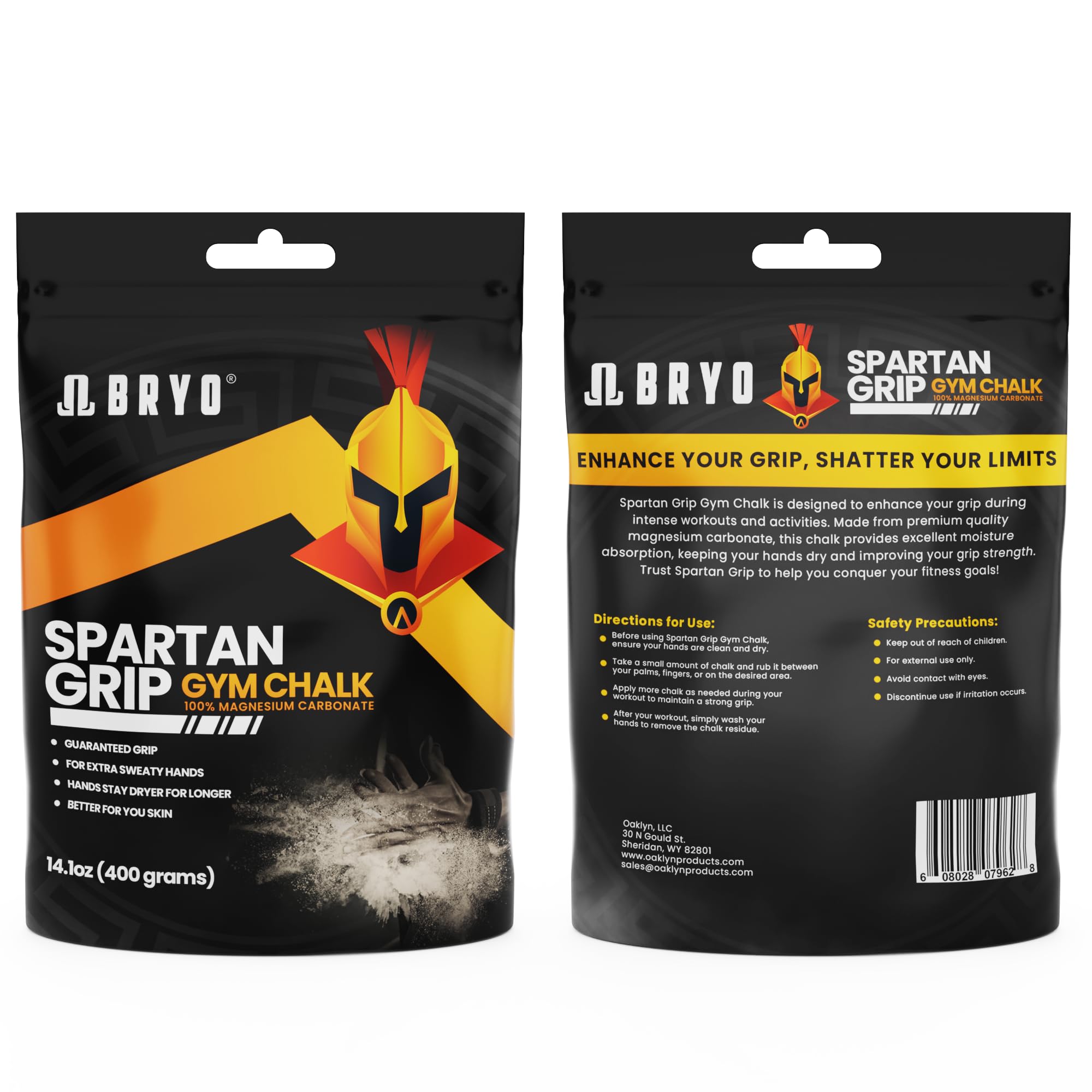 Premium Spartan Grip Loose Chalk Bag Refill - 14.1oz Sports Chalk for Weightlifting, Rock Climbing & Gymnastics - Enhances Grip for Better Performance - Perfect for Gym, Outdoor Training & Competition Use