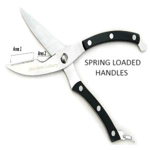 Heavy Duty Kitchen Scissors for Cutting Meat and Bones - Professional Stainless Steel Food Shears for Lobster, Poultry, Herbs - Chef Approved Multi-Purpose Cooking Tool (Perfect for Meal Prep, Butchering, and Seafood Preparation)