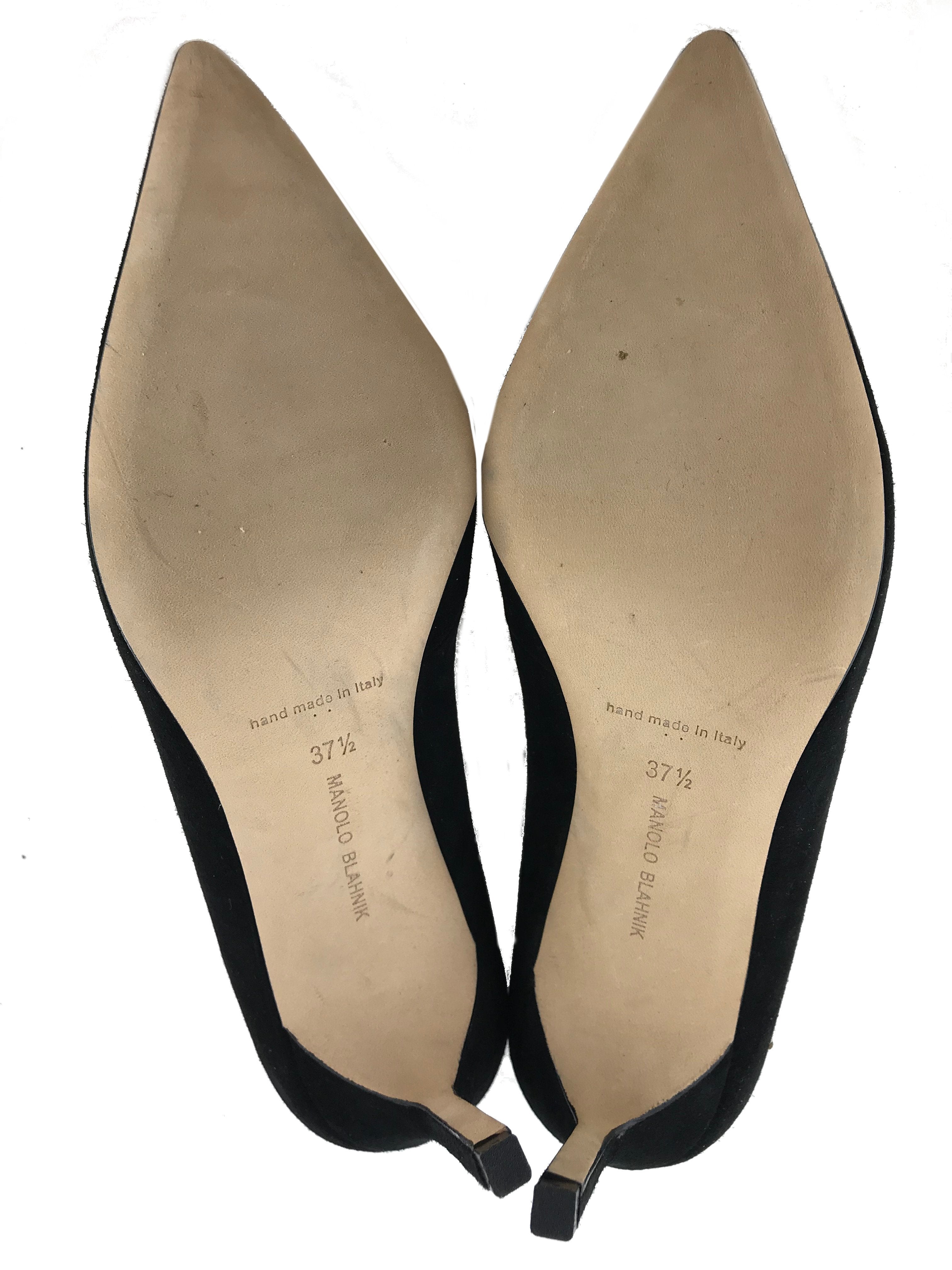 Manolo Blahnik BB Suede Pumps Women's Size 7.5 - Elegant High Heel Shoes for Wedding, Party & Evening Events
