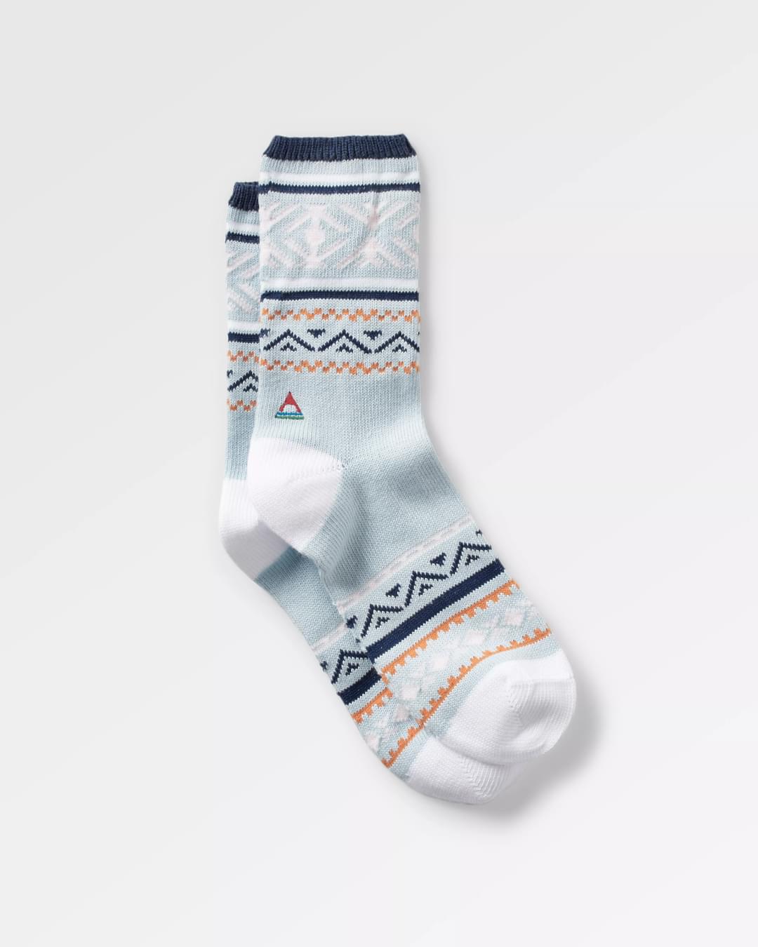 Organic Cotton Mid-Weight Patterned Socks for Men & Women - Blue Fog Design - Breathable Comfort for Everyday Wear, Running & Casual Outfits