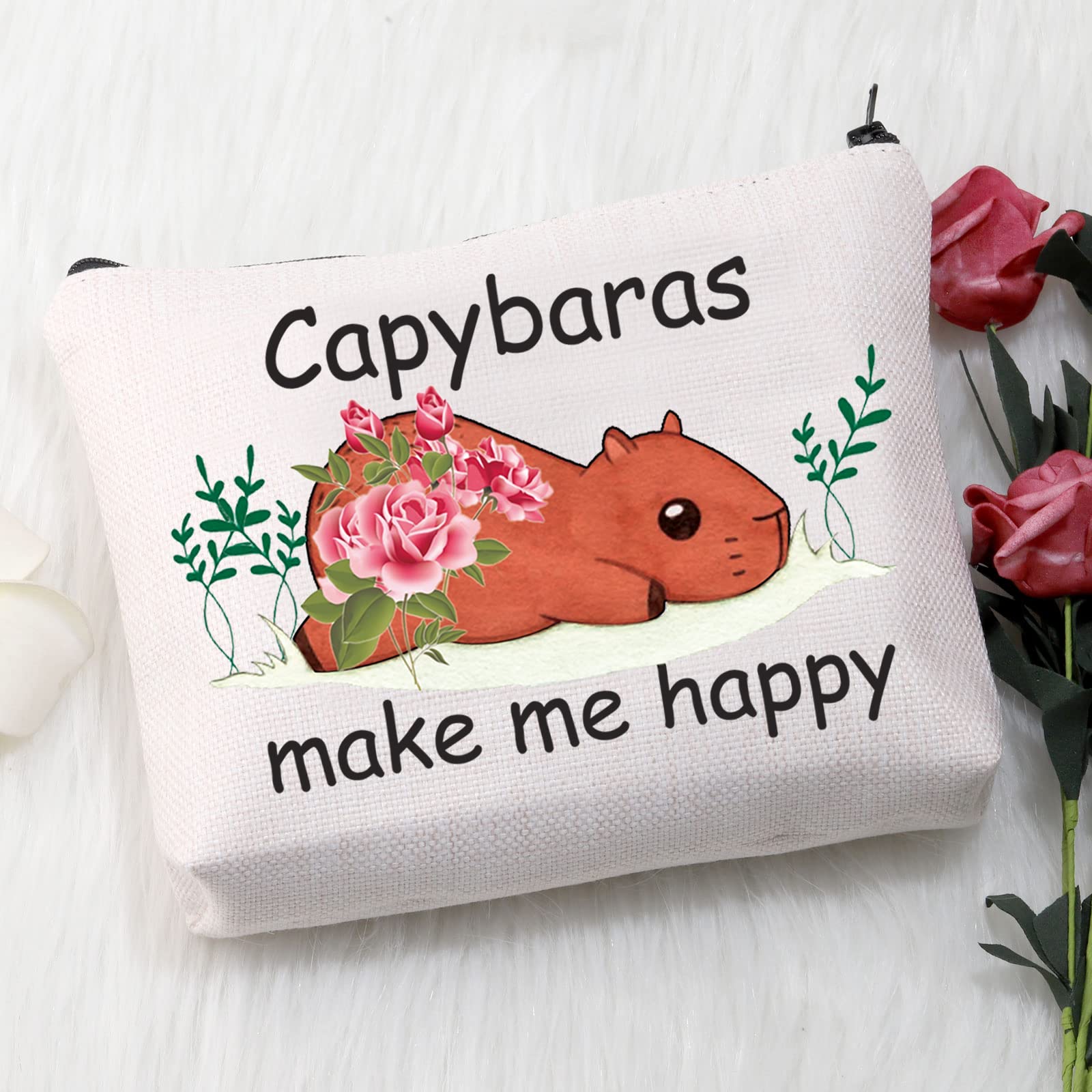 Capybara Makeup Bag - Cute Zipper Pouch for Women & Animal Lovers - Perfect Gift for Travel & Cosmetics