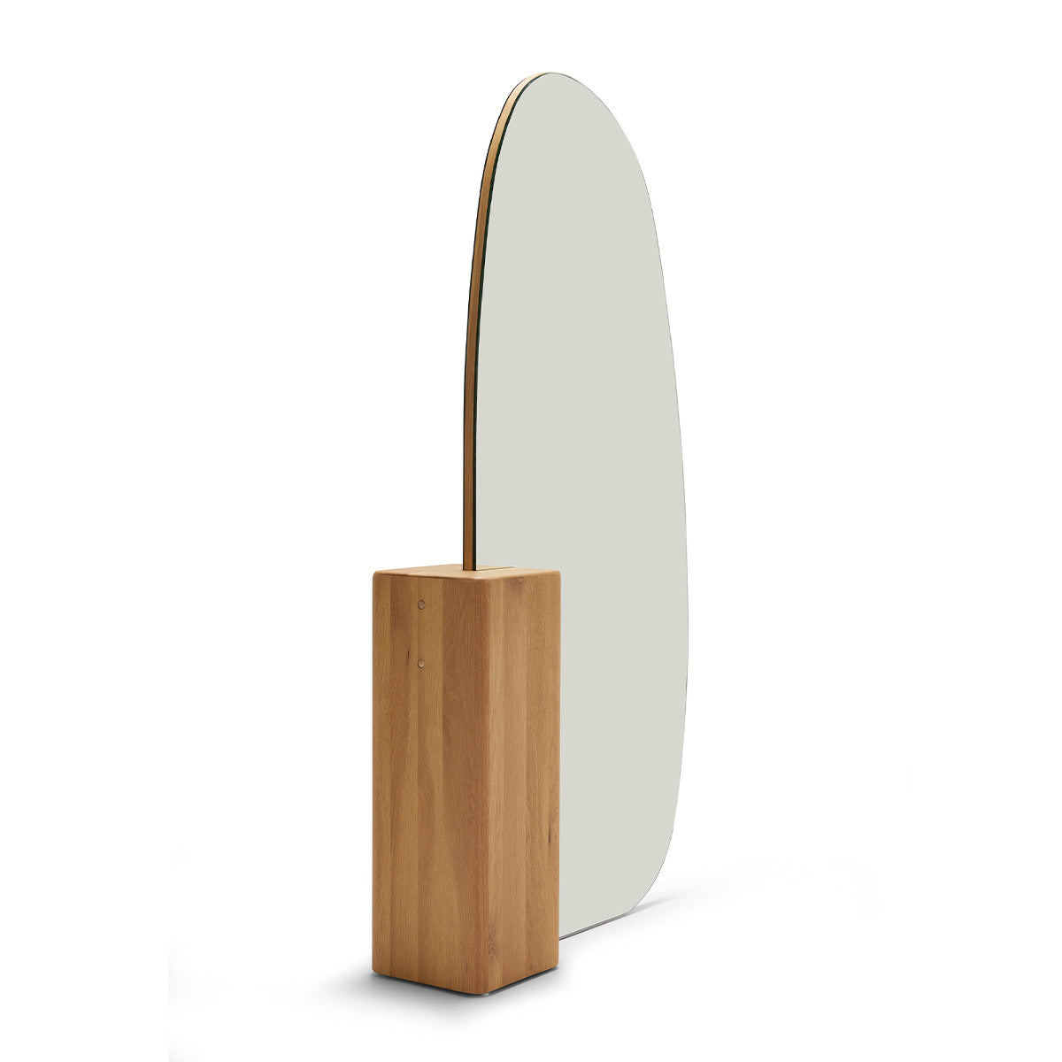 Stylish Oak Block Floor Mirror - Full-Length Standing Mirror for Bedroom, Living Room & Entryway - Modern Home Decor & Vanity Mirror