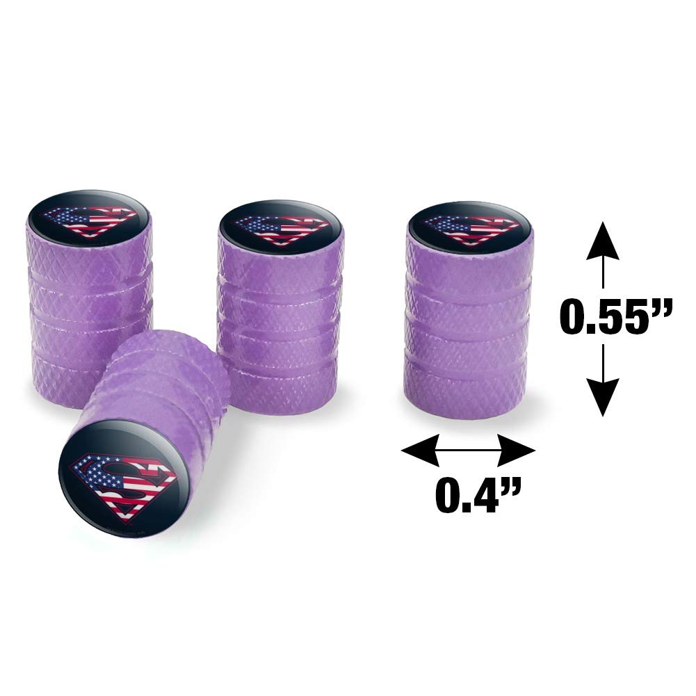 Superman USA American Flag Shield Logo Aluminum Valve Stem Caps - Durable Tire Rim Wheel Accessories for Cars, Trucks & Motorcycles - Perfect for Patriotic & Superhero Fans