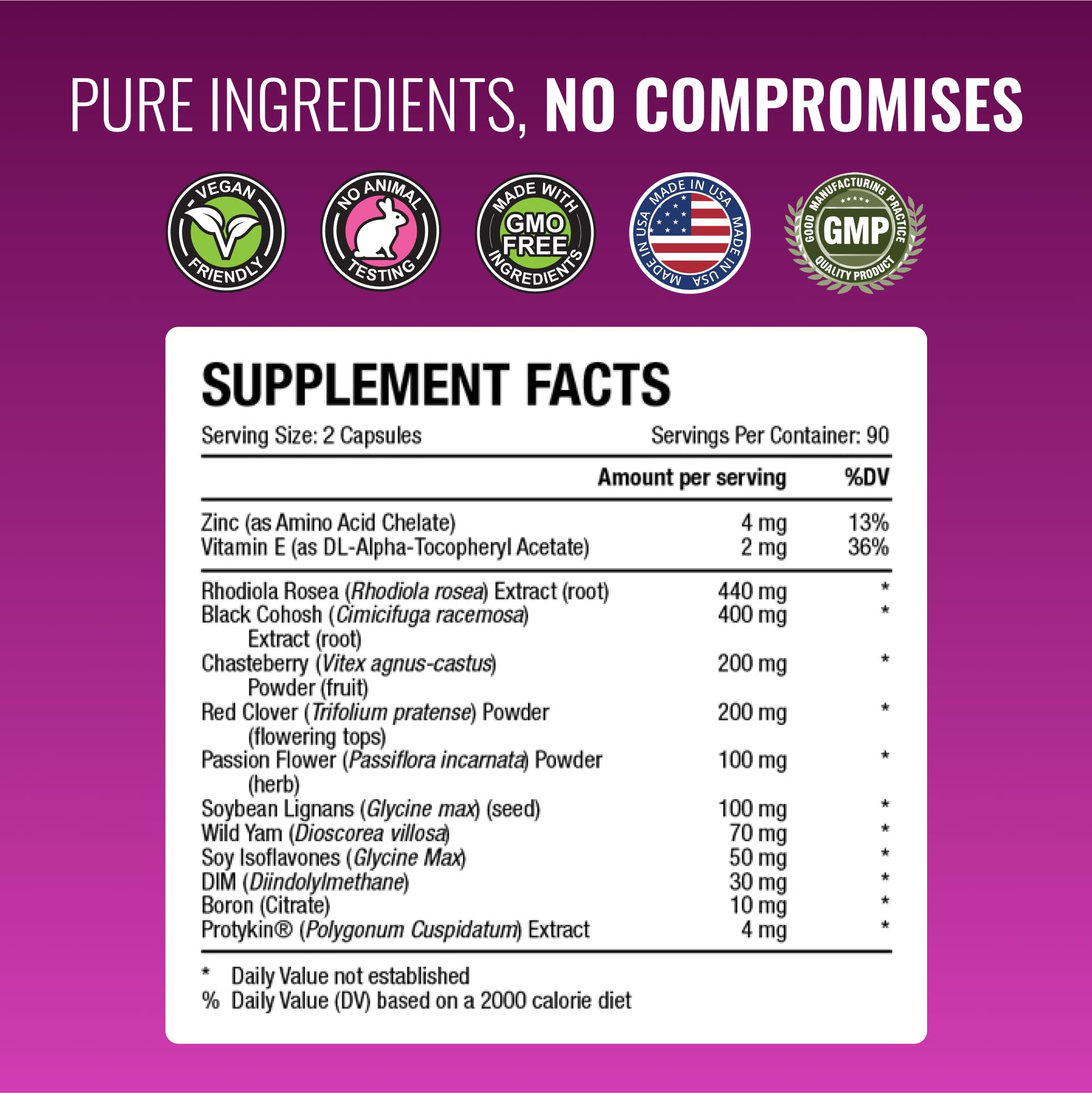 Approved Science Menoprin Day - Protykin, Rhodiola Rosea & Black Cohosh Supplement - 180 Vegan Capsules - Menopause Support for Hot Flashes & Mood Balance - Daily Wellness for Women