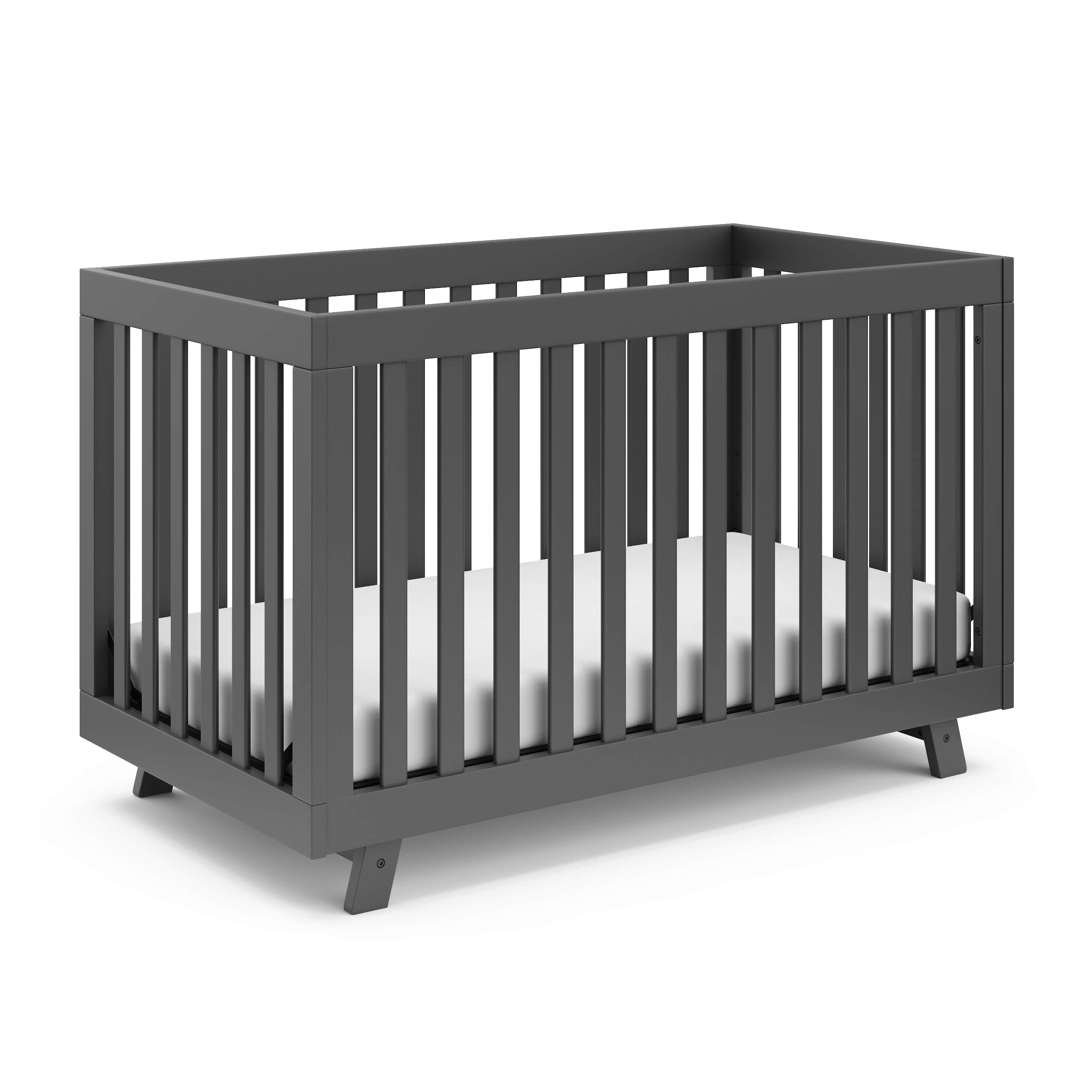 Storkcraft Beckett 3-in-1 Convertible Crib (Gray) – Converts from Baby Crib to Toddler Bed & Daybed, Fits Standard Full-Size Crib Mattress, Adjustable Mattress Support Base – Perfect for Nursery, Bedroom & Guest Room
