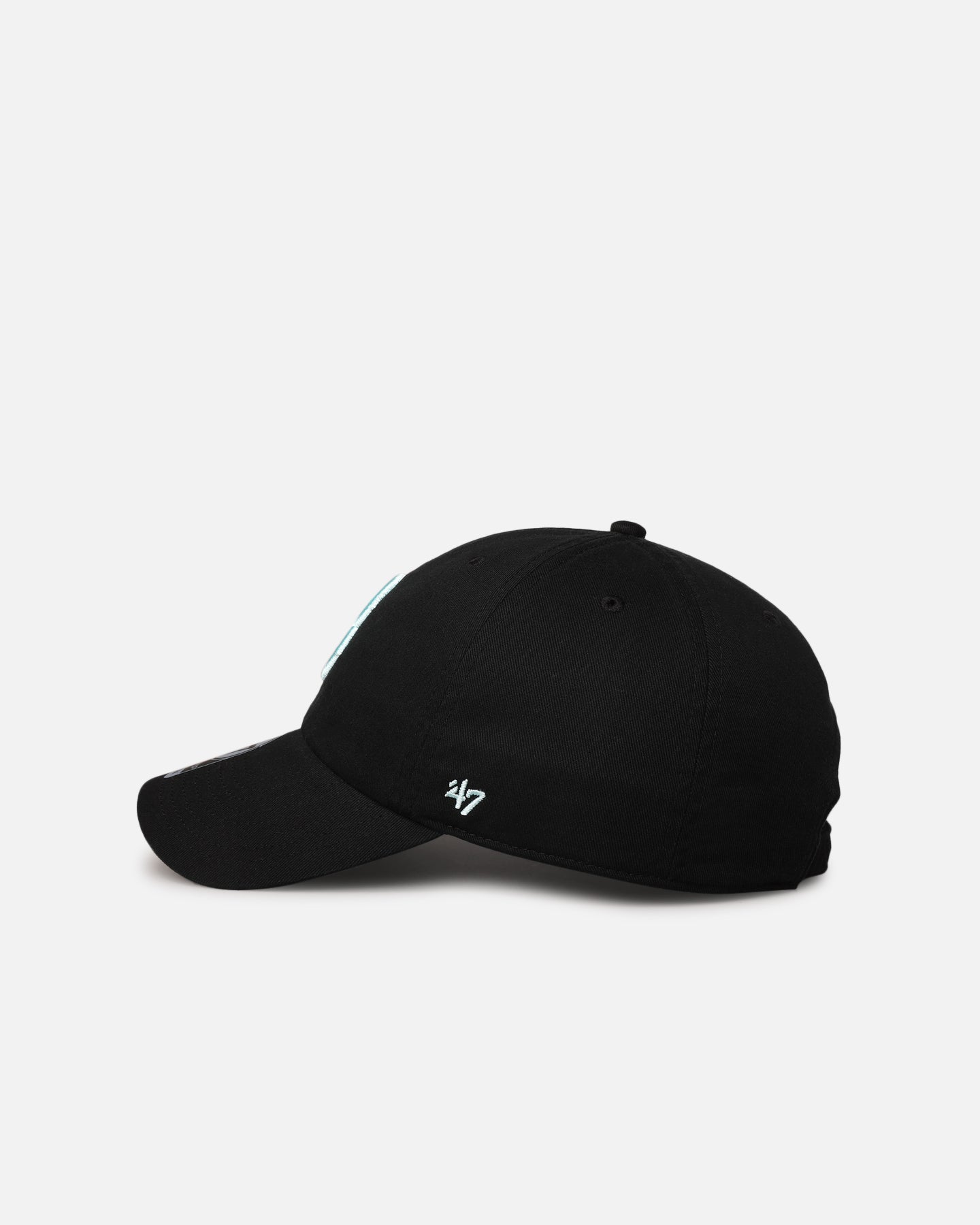 47 Brand Boston Red Sox 47 Clean Up Adjustable Strapback Hat - Black & Turquoise Baseball Cap for Men - Perfect for Game Day, Casual Wear & Sports Fans