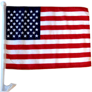 Patriotic USA Car Flag - Double Sided American Flag Knit Banner for Cars, Trucks & RVs - Show Your American Pride on Road Trips & Parades
