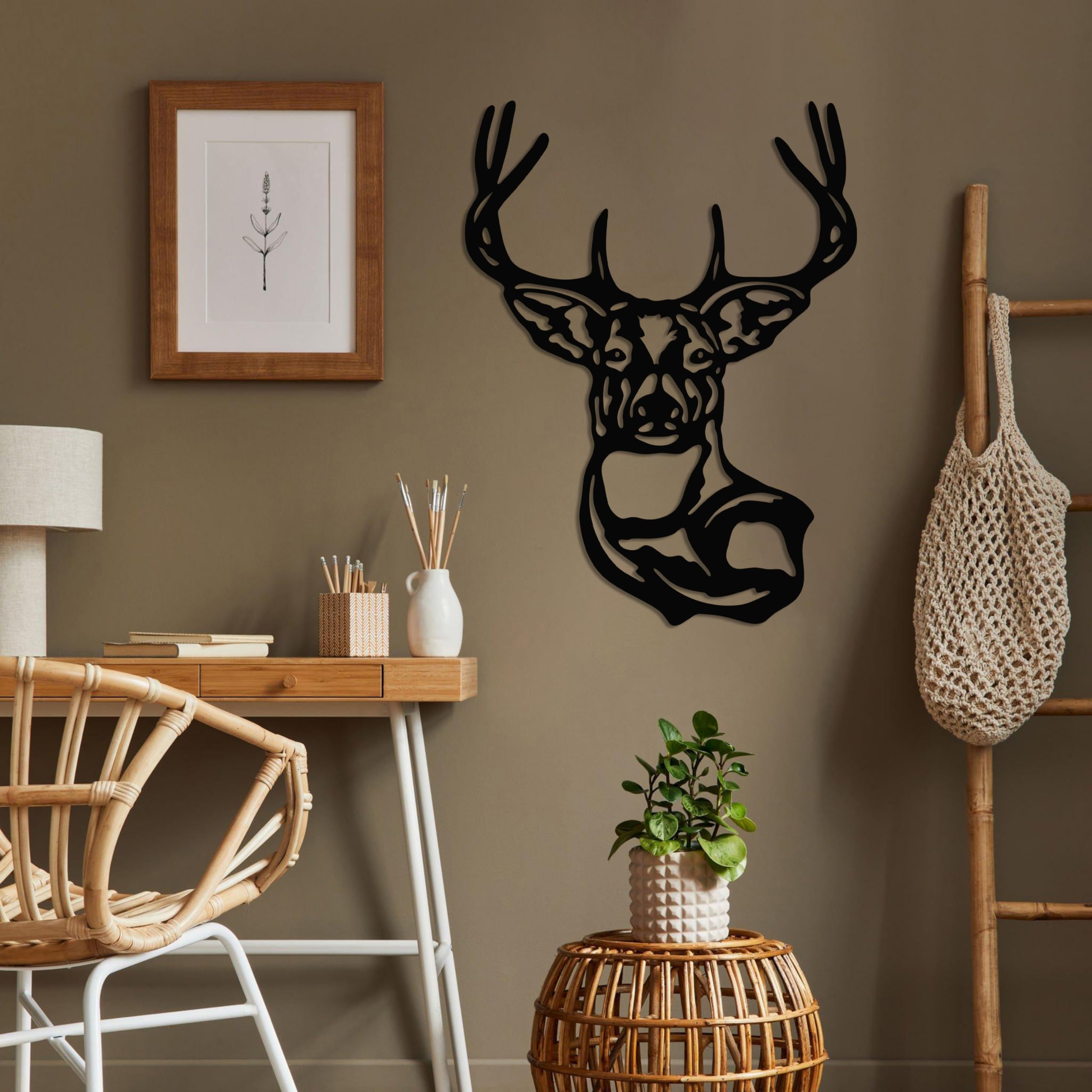 DEKADRON 3D Metal Wall Art Deer Head Sculpture - 22