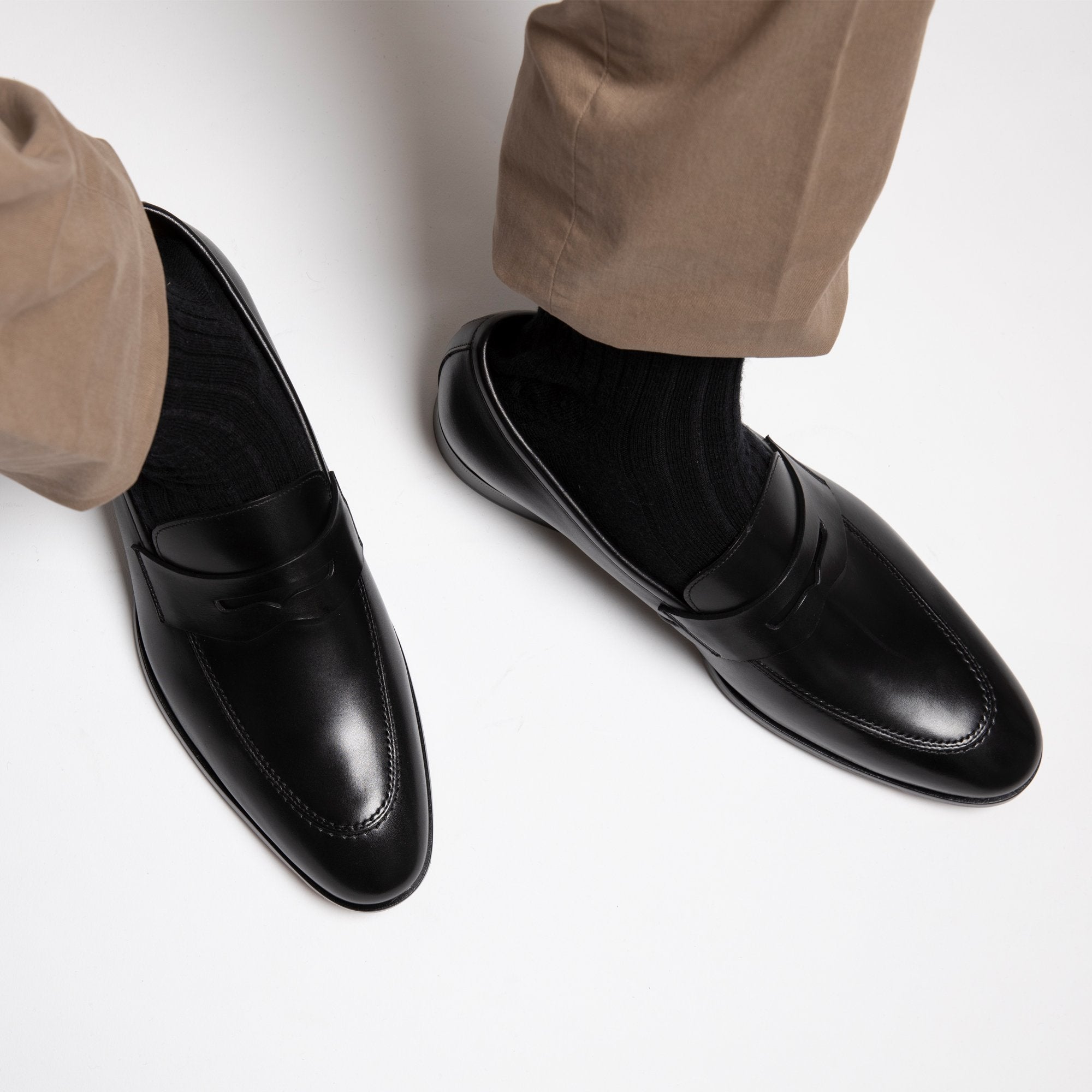 Premium HENRY SARTORIAL Campbell Loafers for Men - Classic Black Leather Slip-On Dress Shoes | Comfortable & Stylish for Business, Office, and Formal Occasions