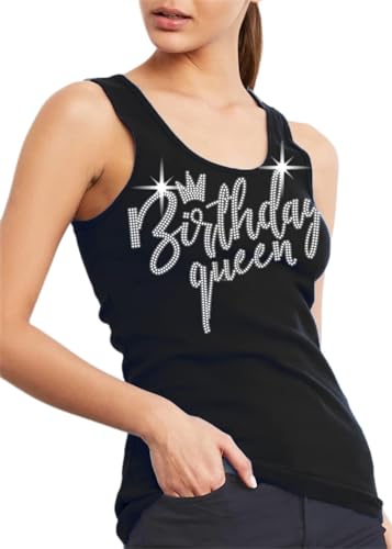 Rs Glam Birthday Queen (Black Tank)