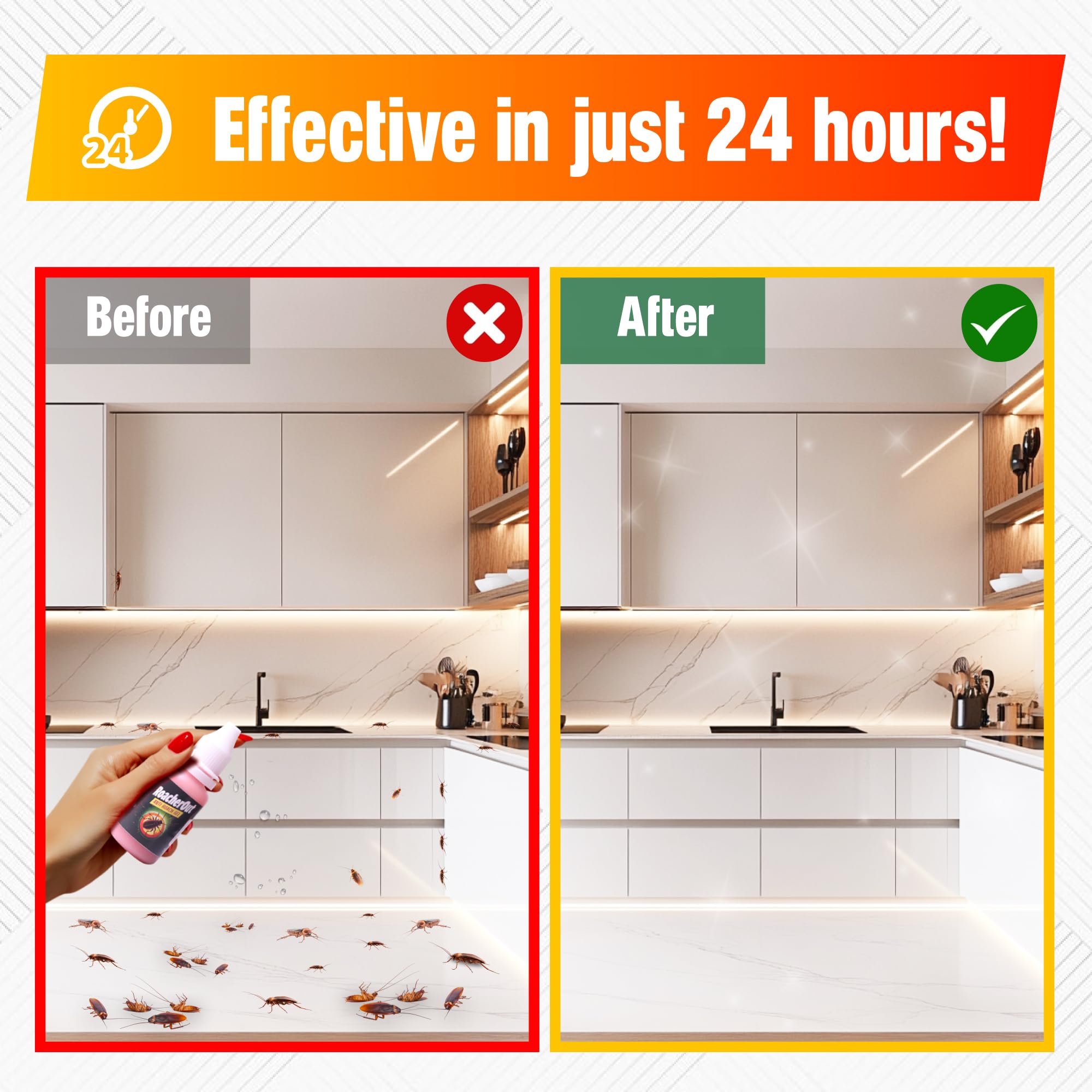 **RoachOut Cockroach Killer Gel - Fast-Acting & Odorless Pest Control (2X20G) - Effective for Kitchens, Living Rooms & Bathrooms - Safe & Easy to Use for Home & Apartments**