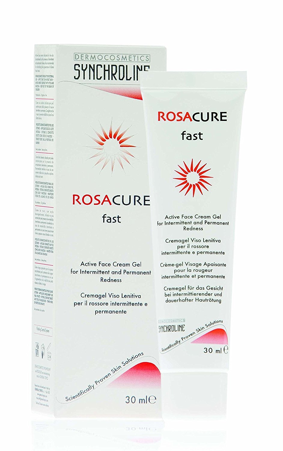 SYNCHROLINE ROSACURE FAST GEL-CREAM 30ml - Soothing Rosacea Treatment for Sensitive Skin | Redness Relief & Hydration | Day & Night Use for Face Care