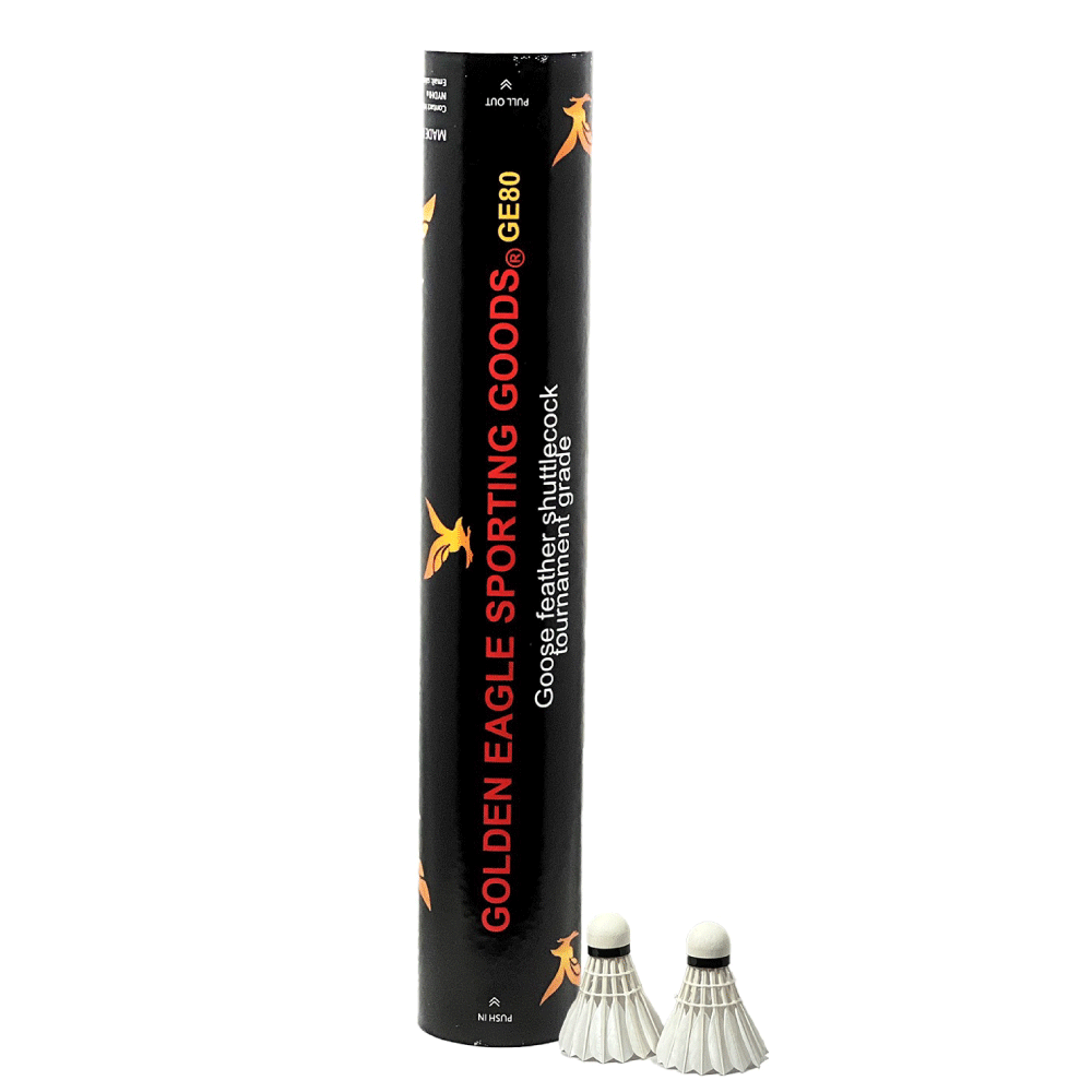 Premium GE80 Golden Eagle Badminton Shuttlecocks - Professional Grade Feather Birdies for Tournament & Training - Ideal for Indoor/Outdoor Badminton Games, Practice Sessions & Competitive Play