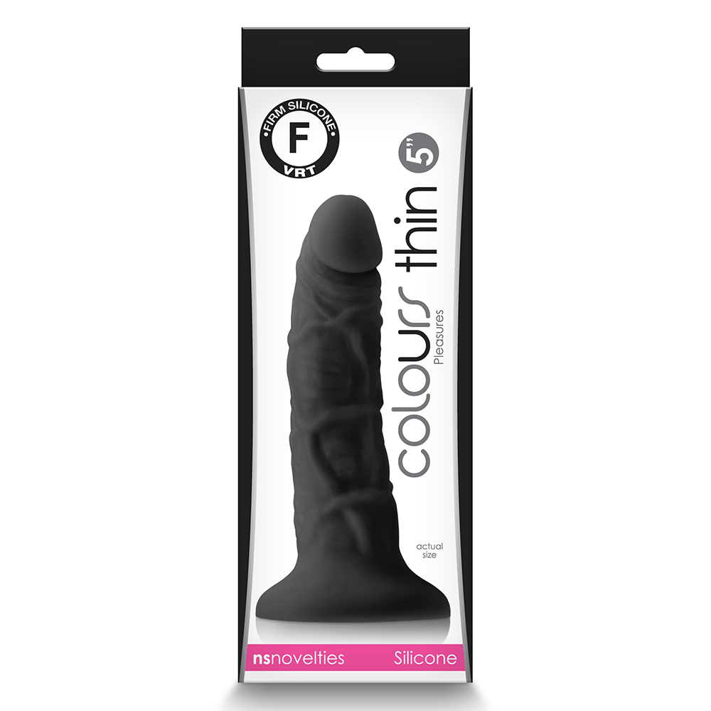 Colours Pleasures Thin 5 Inch Realistic Dildo - Firm Silicone Adult Toy for Solo Play & Couples Use - Perfect for Beginners & Sensual Exploration