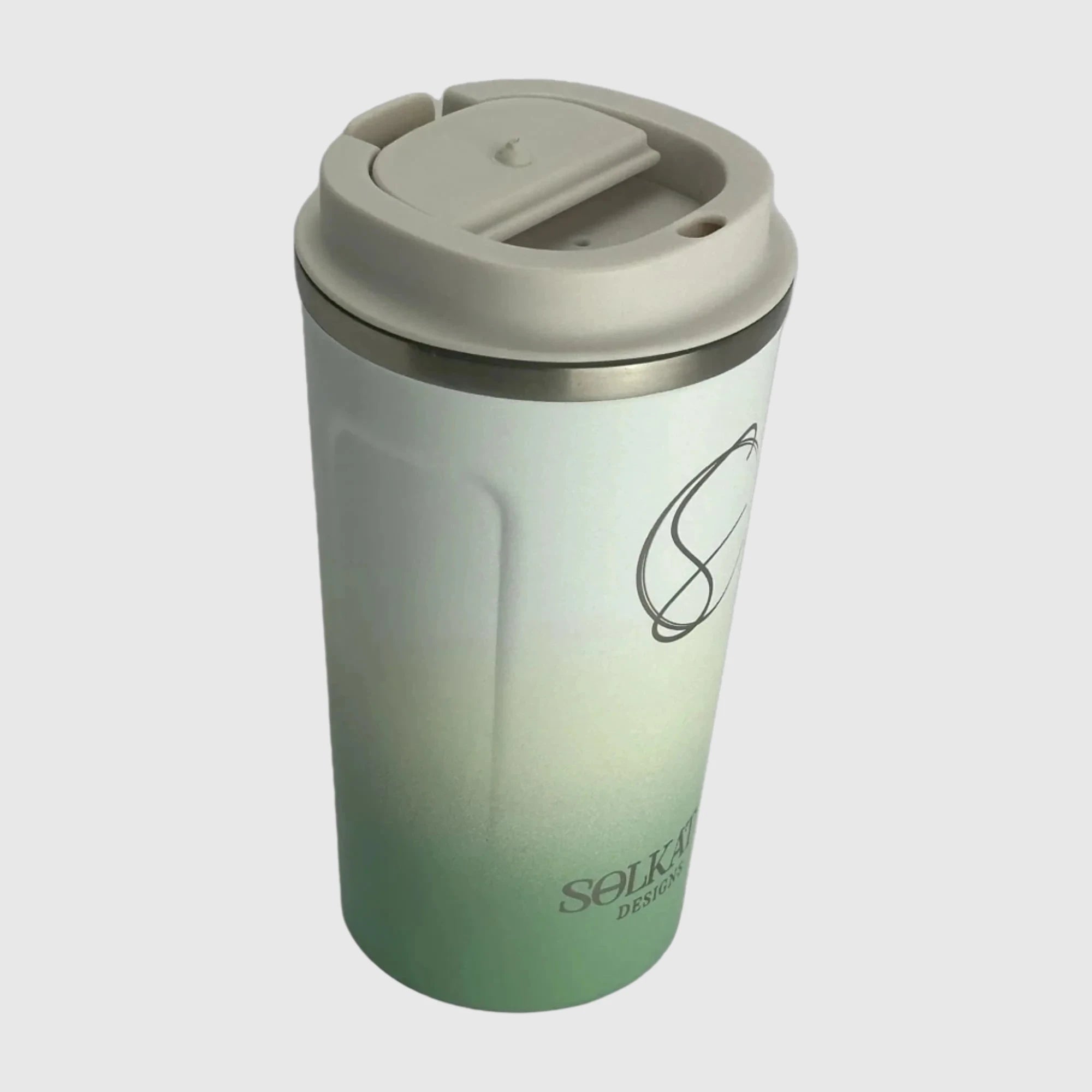 Pastel Green Insulated Travel Coffee Mug - 500ml Stainless Steel Vacuum Flask - Keeps Hot/Cold for Hours - Perfect for Commuting, Camping & Office Use