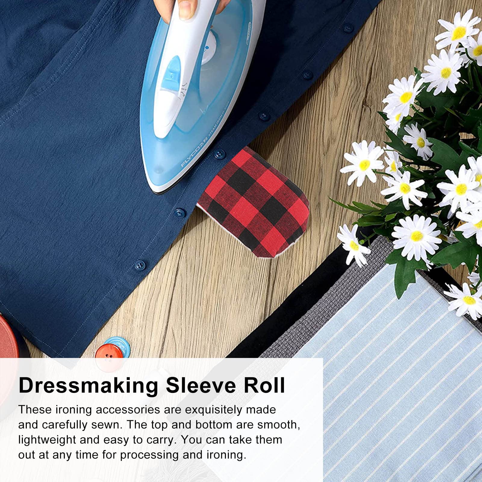 2-Piece Tailor Ham and Seam Roll Set - Professional Dressmaking Pressing Tools for Ironing Curved Seams, Sleeves & Garments - Durable Reusable Sewing Accessories for Tailors (Perfect for Quilting, Dressmaking & DIY Clothing Projects)