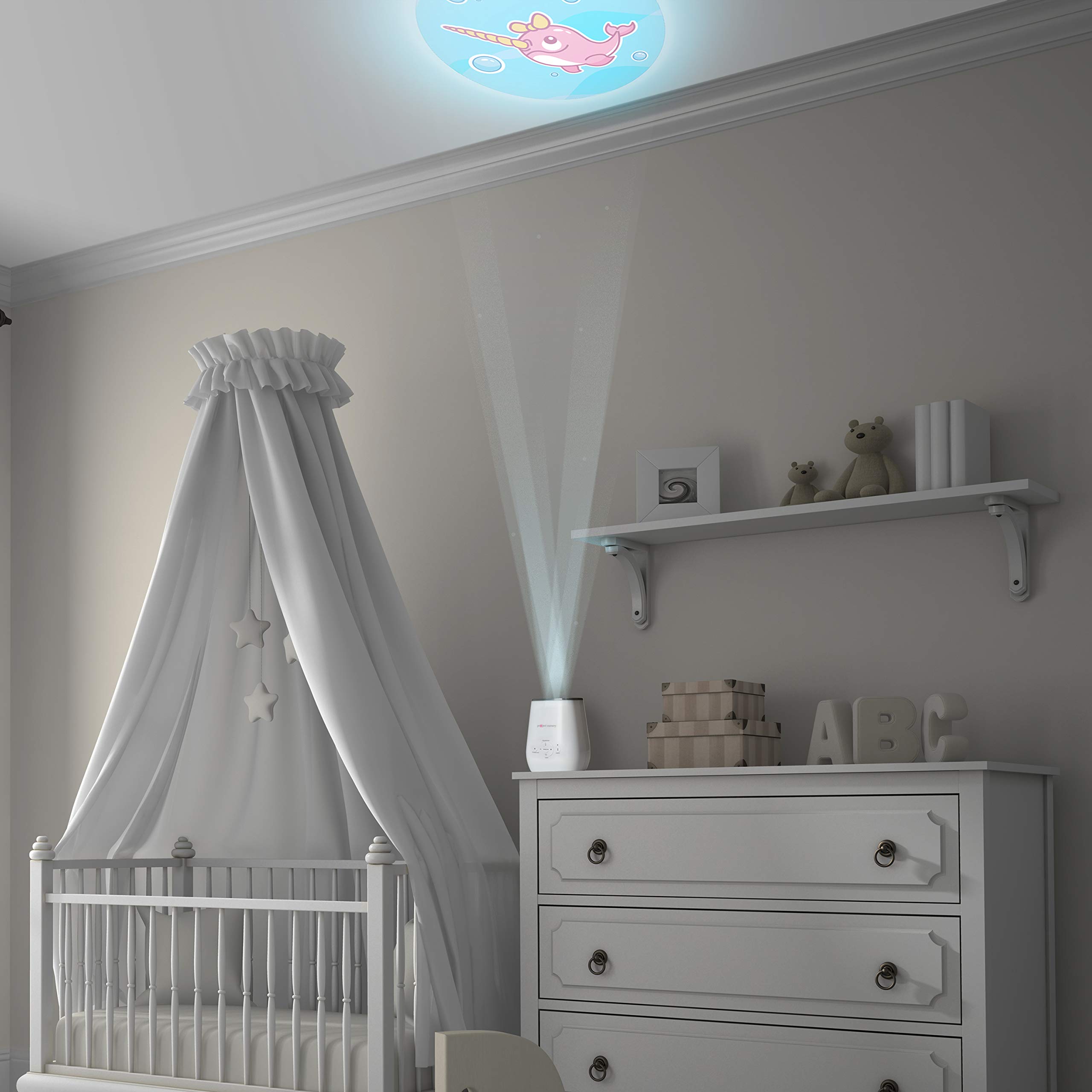 4-in-1 White Noise Sound Machine with Night Light & Timer - Baby Sleep Soother with Calming Projector | Perfect for Nursery, Bedroom & Travel Use