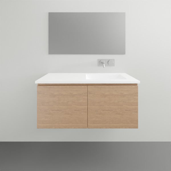 ADP Glacier Lite All Door Slim Vanity with Ceramic Top - Modern Bathroom Sink Cabinet for Small Spaces, Powder Rooms & Guest Baths