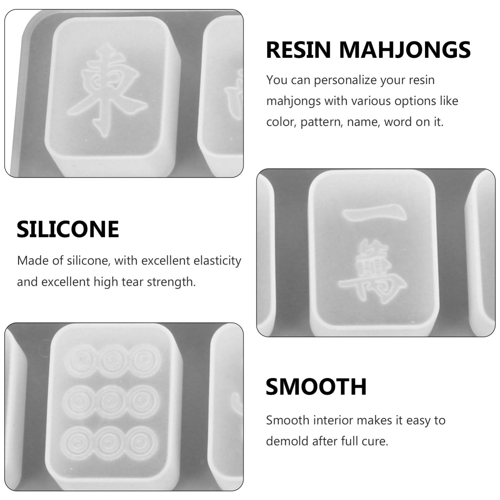 2pcs Silicone Mahjong Molds for DIY Resin Crafts - Epoxy Resin Casting Molds, Reusable Silicone Molds for Art Projects, Jewelry Making, and Home Decor DIY Supplies | Perfect for Handmade Gifts and Creative Crafting