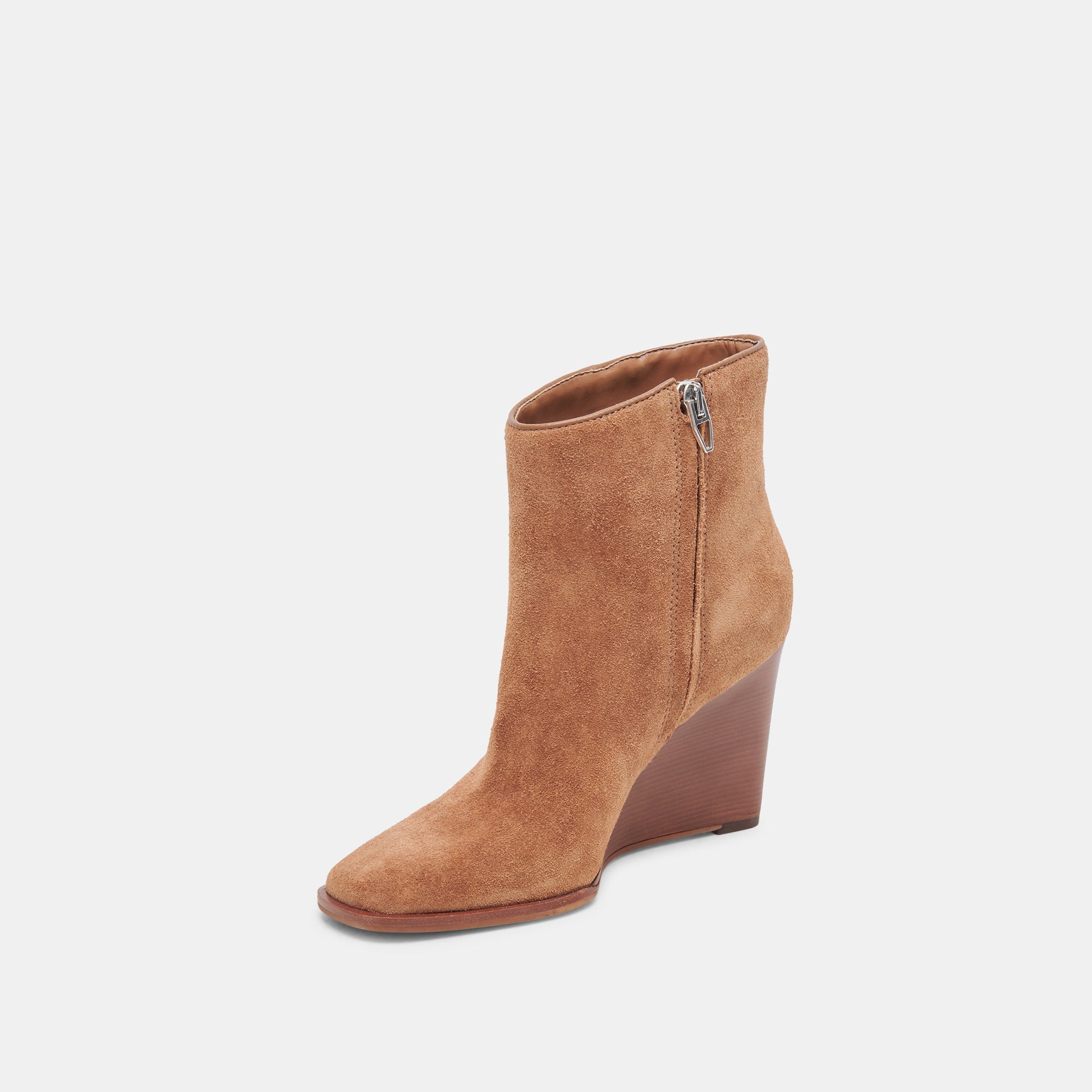 SUSANN Women's Wide Calf Booties in Chestnut Suede - Stylish Ankle Boots for Fall and Winter Outfits, Perfect for Office, Casual & Date Nights