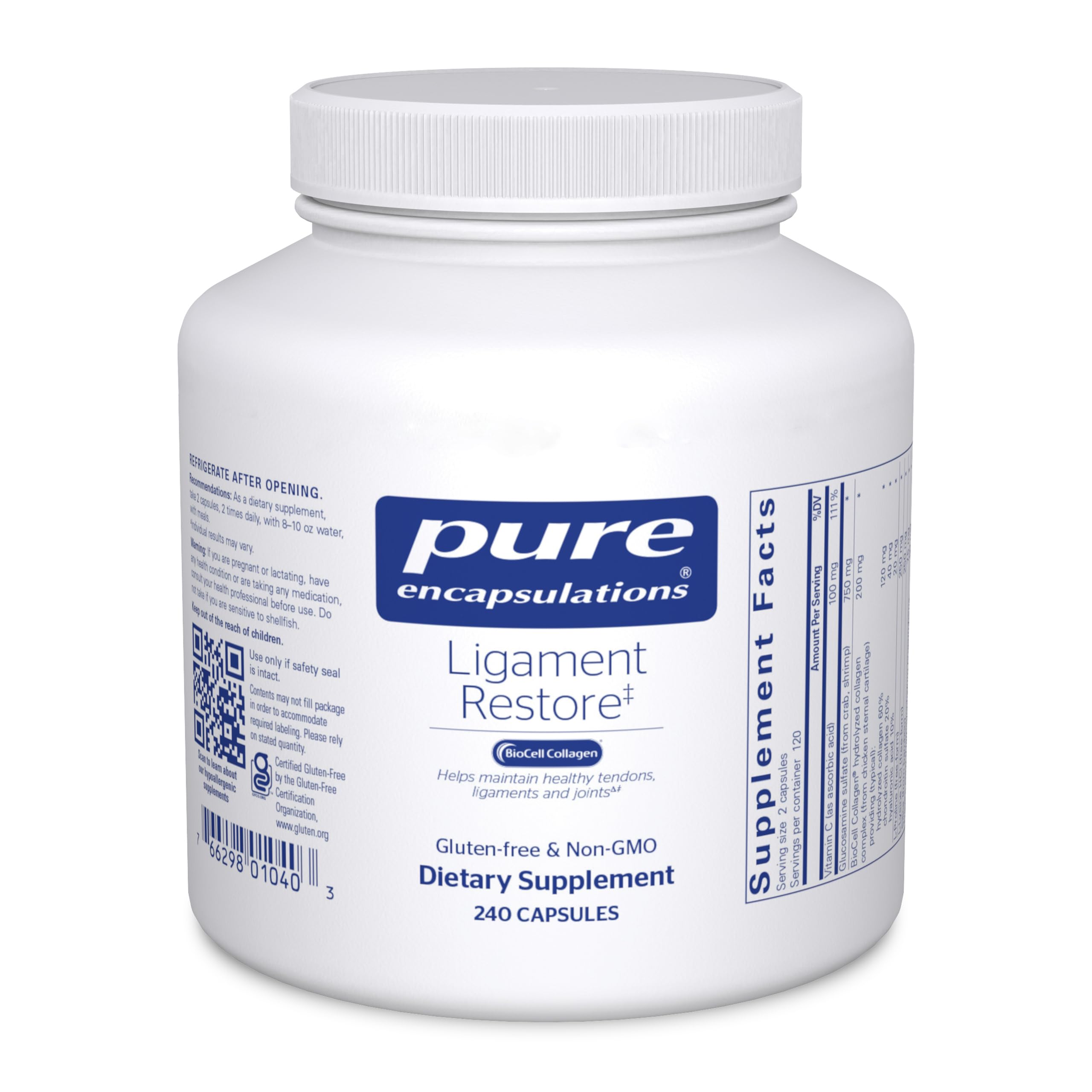 Pure Encapsulations Ligament Restore - 240 Capsules | Dietary Supplement for Healthy Tendons, Ligaments & Joint Support | Supports Active Lifestyle, Post-Workout Recovery & Joint Mobility for Athletes & Seniors