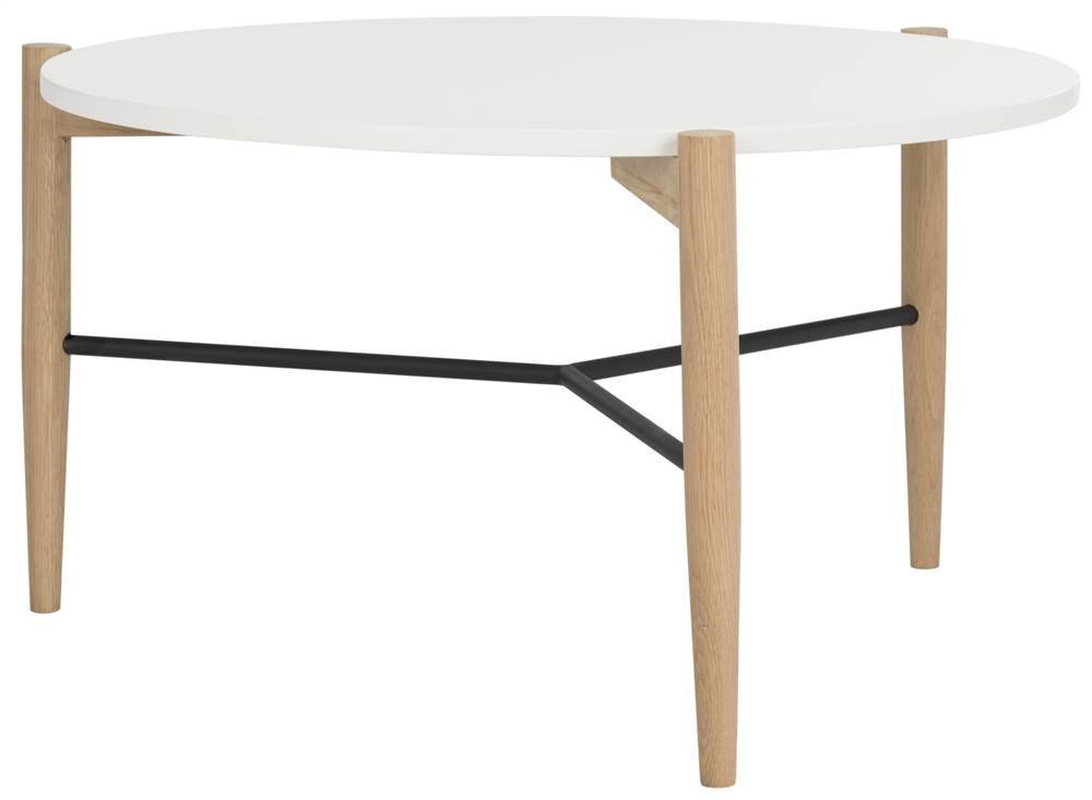 SAFAVIEH Home Collection Thyme Coffee Table - White & Natural Wood Finish - Modern Living Room Furniture for Small Spaces & Apartments