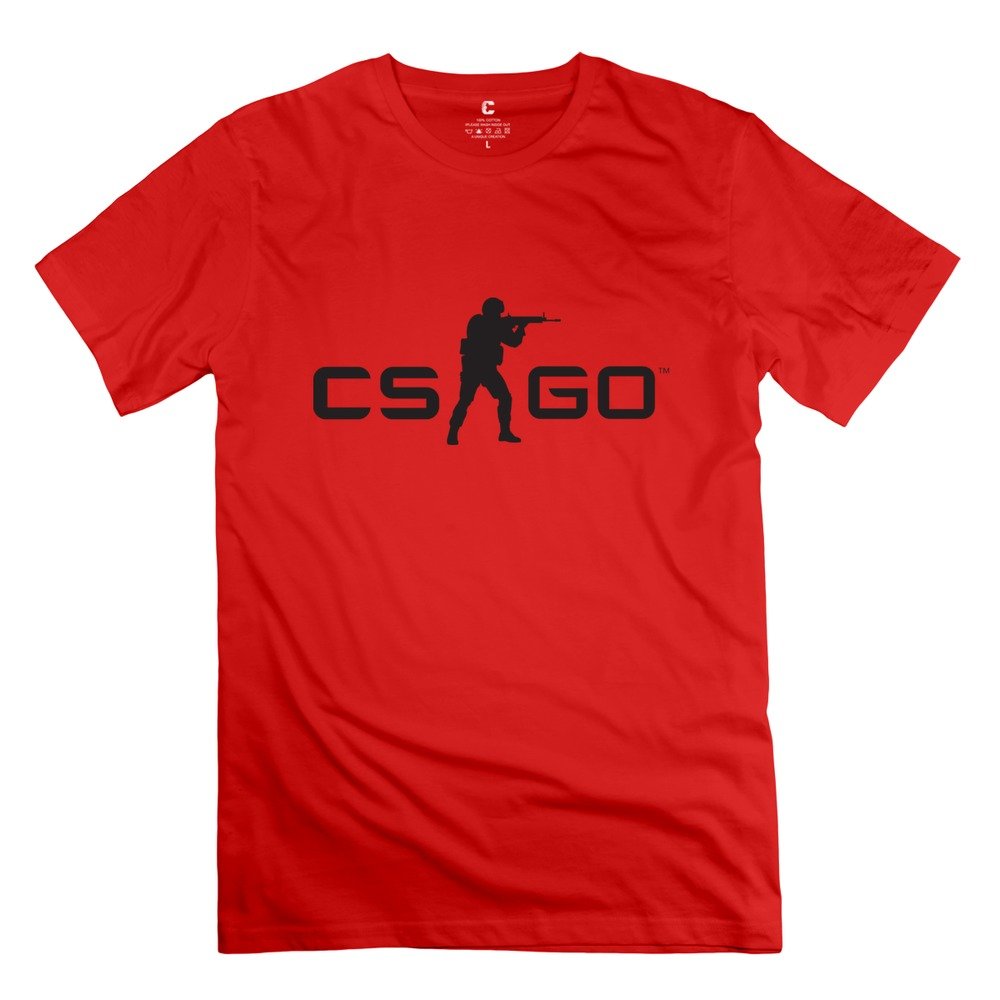 Counter-Strike Global Offensive CSGO Red Round Neck Gaming T-Shirt for Men - Size XL - Comfortable Cotton Tee for Gamers, Esports Fans & Casual Wear