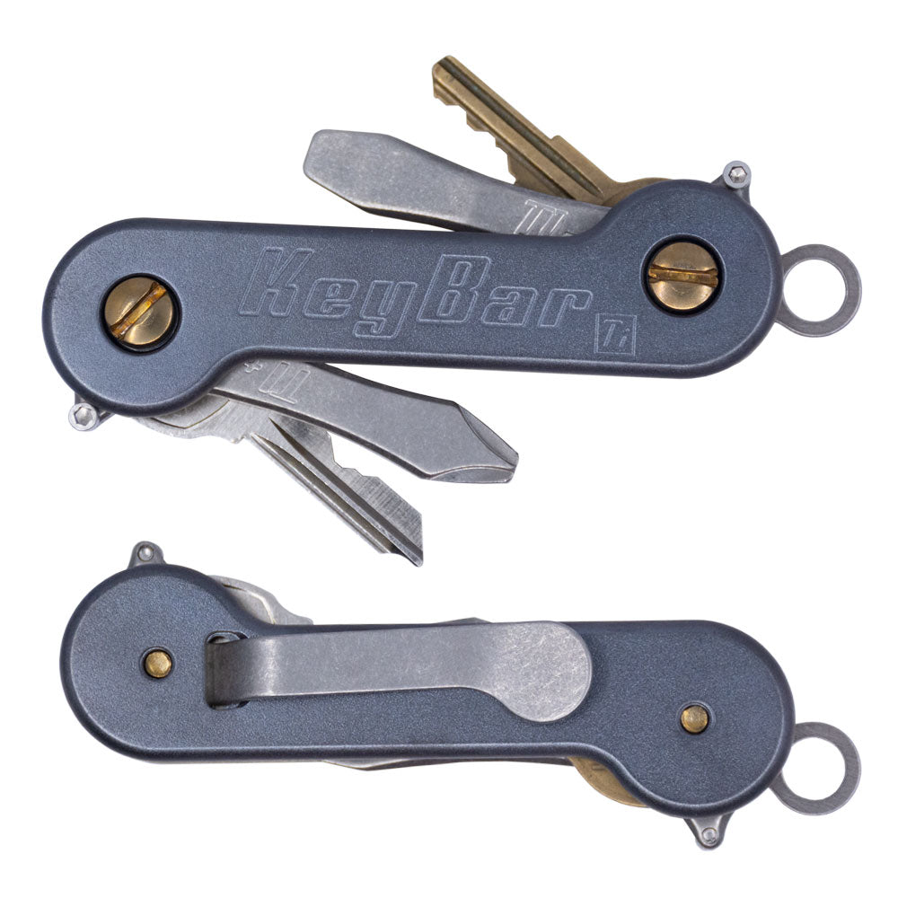 KeyBar KBR247 Titanium Midnight - Premium Titanium Key Organizer with Bottle Opener | Compact EDC Keychain for Home, Office & Outdoor Adventures