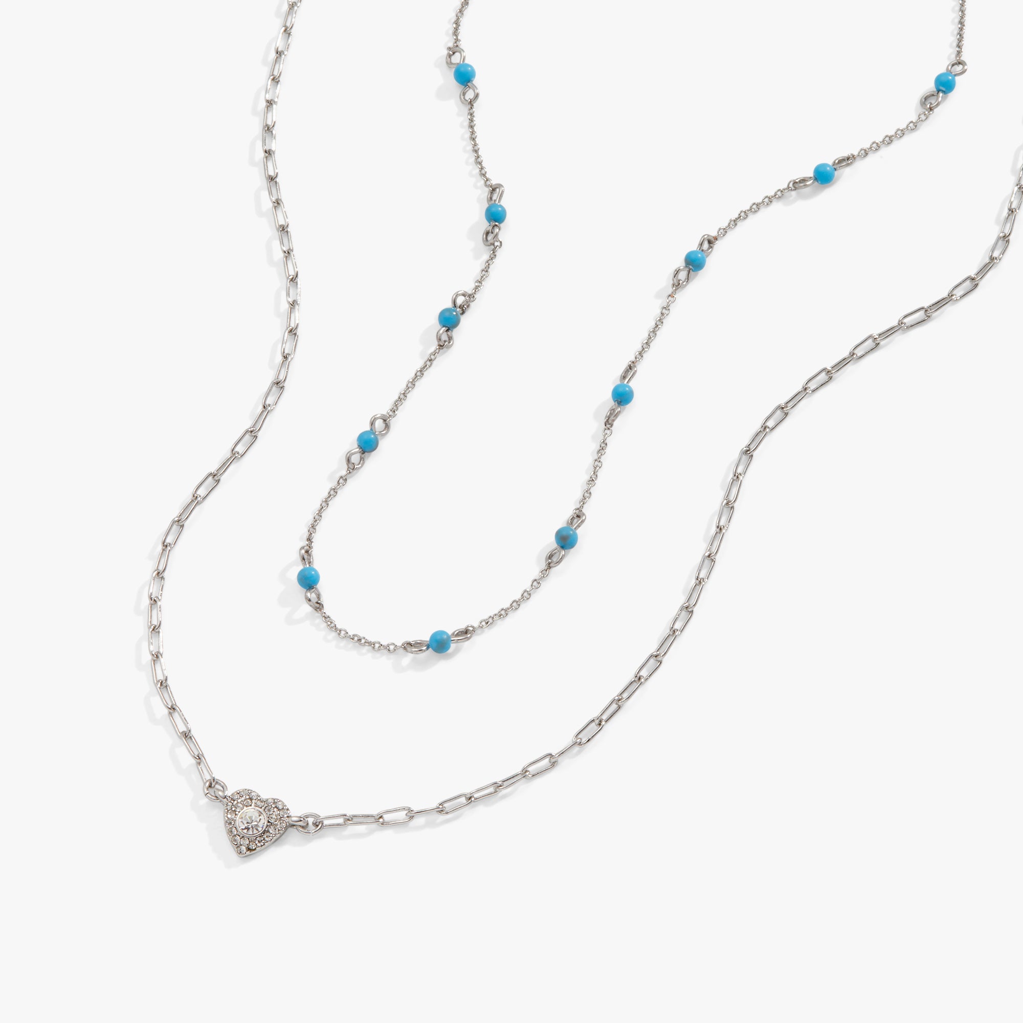Elegant Heart Necklace with Reconstituted Turquoise - Perfect for Valentine's Day Gifts & Romantic Occasions