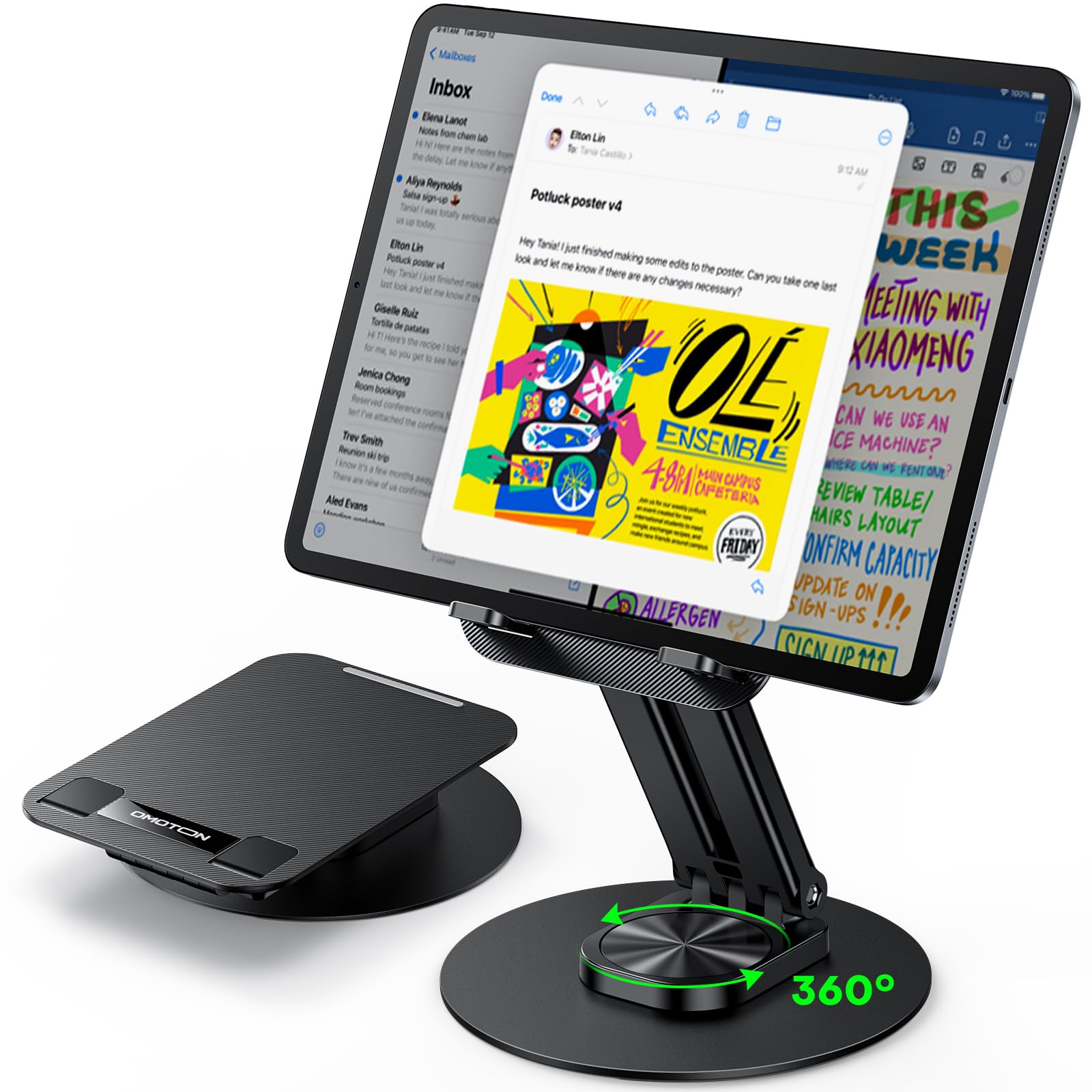 OMOTON Adjustable Tablet Stand Holder for iPad Pro 11/10.2/13/Air/Mini, Kindle & 4-15.6
