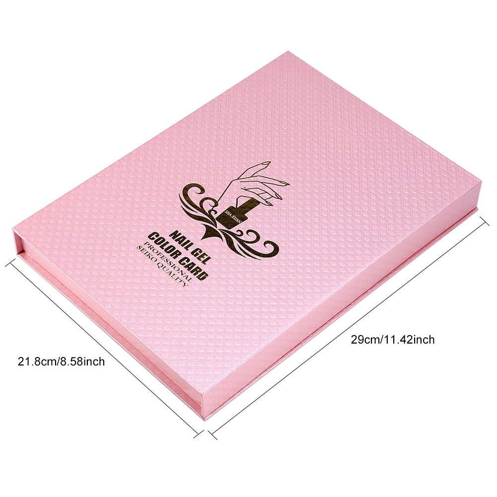 216 Colors Nail Polish Display Book - Professional Salon Nail Art Color Chart with Nail Tips (Pink) for Manicure, Pedicure & Nail Art Design - Perfect for Nail Technicians & DIY Enthusiasts