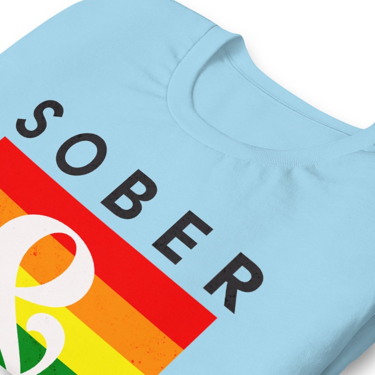 Sober & Proud Unisex T-Shirt | Rainbow Resilience Collection | Motivational Recovery Apparel for AA Meetings & Pride Events