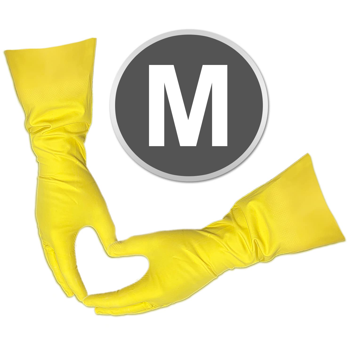 Yellow Reusable Dishwashing Gloves for Kitchen Cleaning - Medium & Small Size - Perfect for Washing Dishes, Household Chores & Gardening