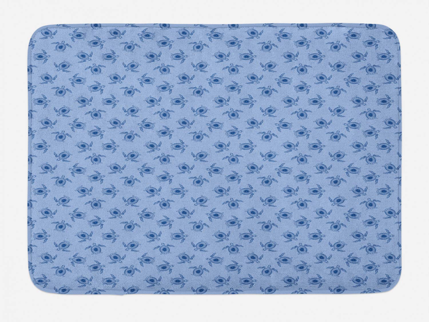 Ambesonne Non-Slip Turtle Bath Mat - Nautical Marine Theme with Swimming Sea Turtles Pattern, Plush Bathroom Decor Rug 30