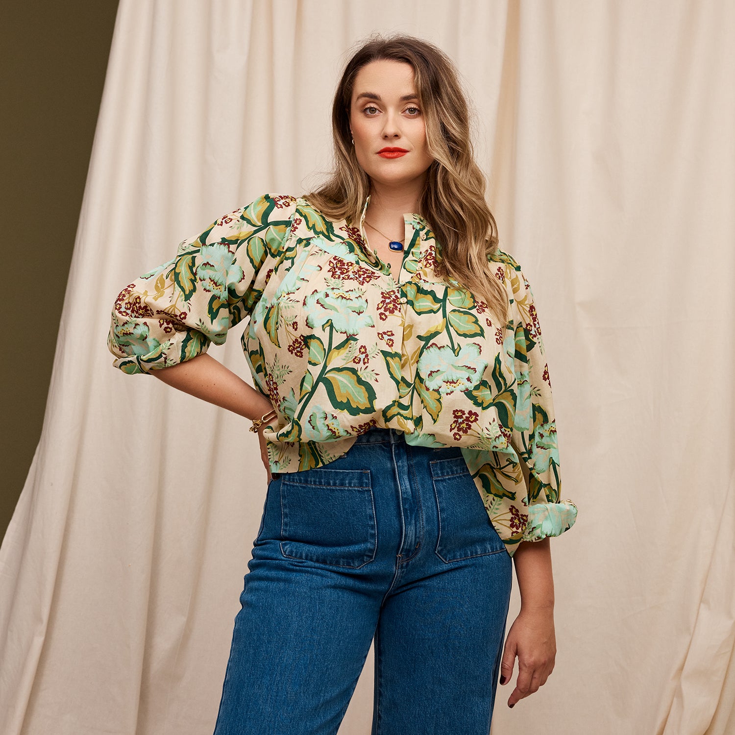 Margot Blouse Women's Elegant Floral Print Tunic Top - Perfect for Office Wear, Casual Outings & Special Occasions