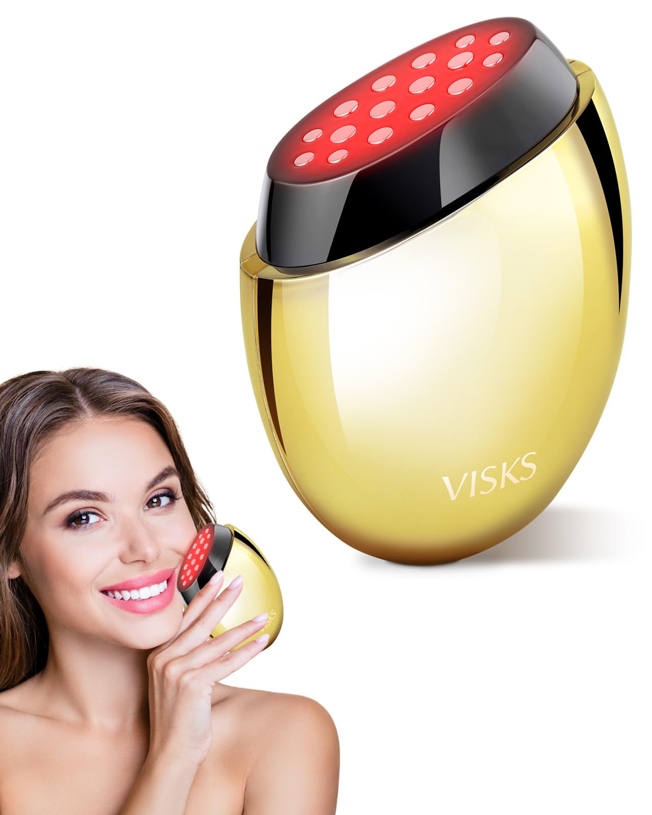 VISKS Microcurrent Facial Device for Skin Tightening & Anti-Aging | Face & Neck Lifting Machine | Wrinkle & Puffiness Reduction | Skin Renewal Massager | Perfect for Home Spa & Professional Skincare Routines