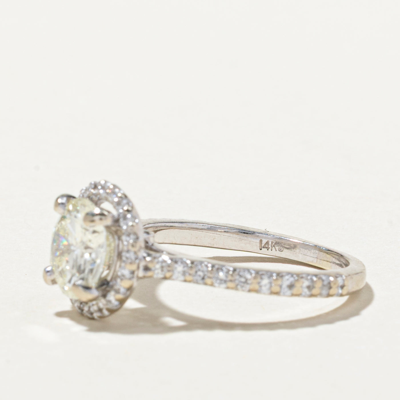 1.59ctw Diamond Halo Engagement Ring - Size 4.5 | Elegant Wedding & Proposal Jewelry for Her | Perfect Anniversary & Valentine's Day Gift