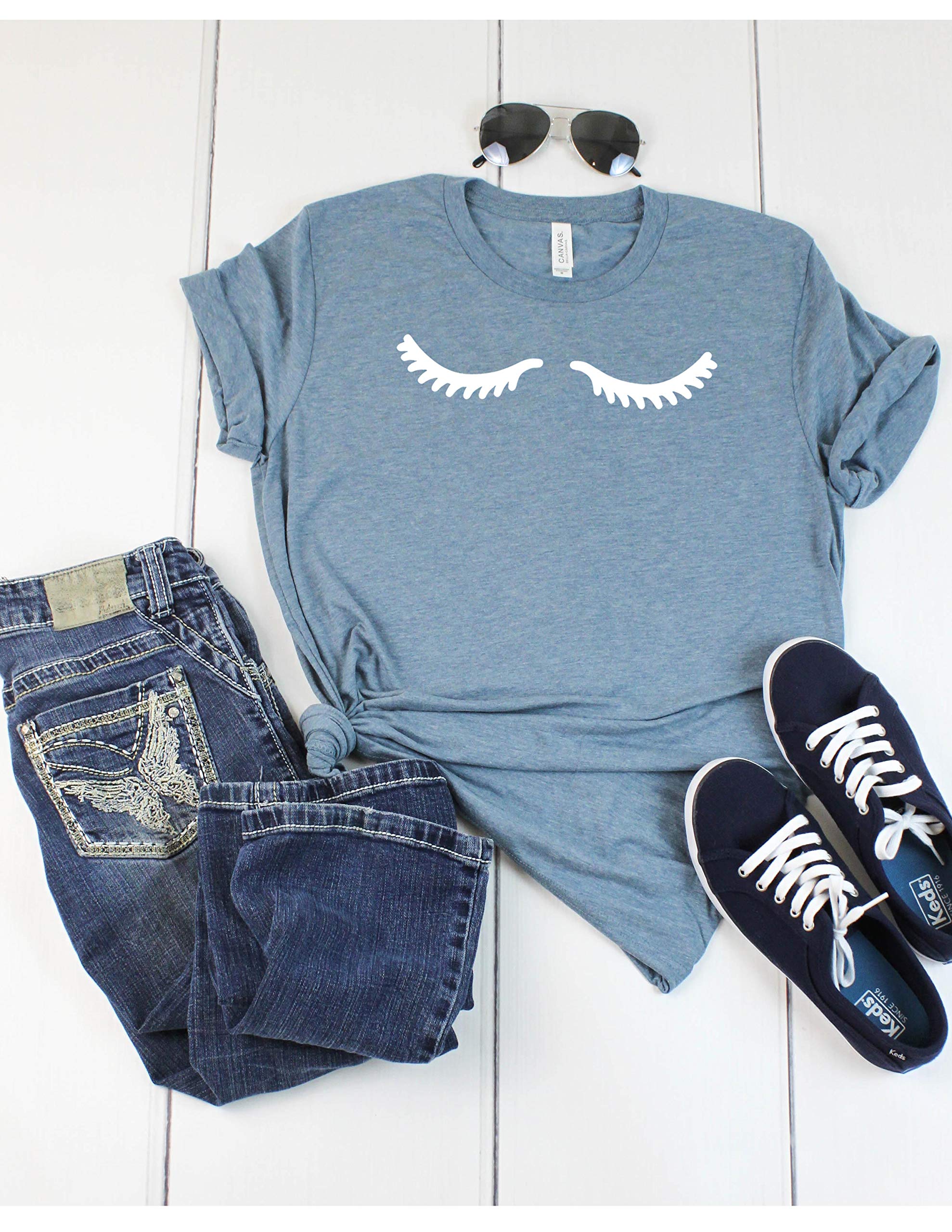 Women's Eyelashes Graphic T-Shirt - Casual Short Sleeve Top for Girls | Perfect for Everyday Wear, Parties & Street Style
